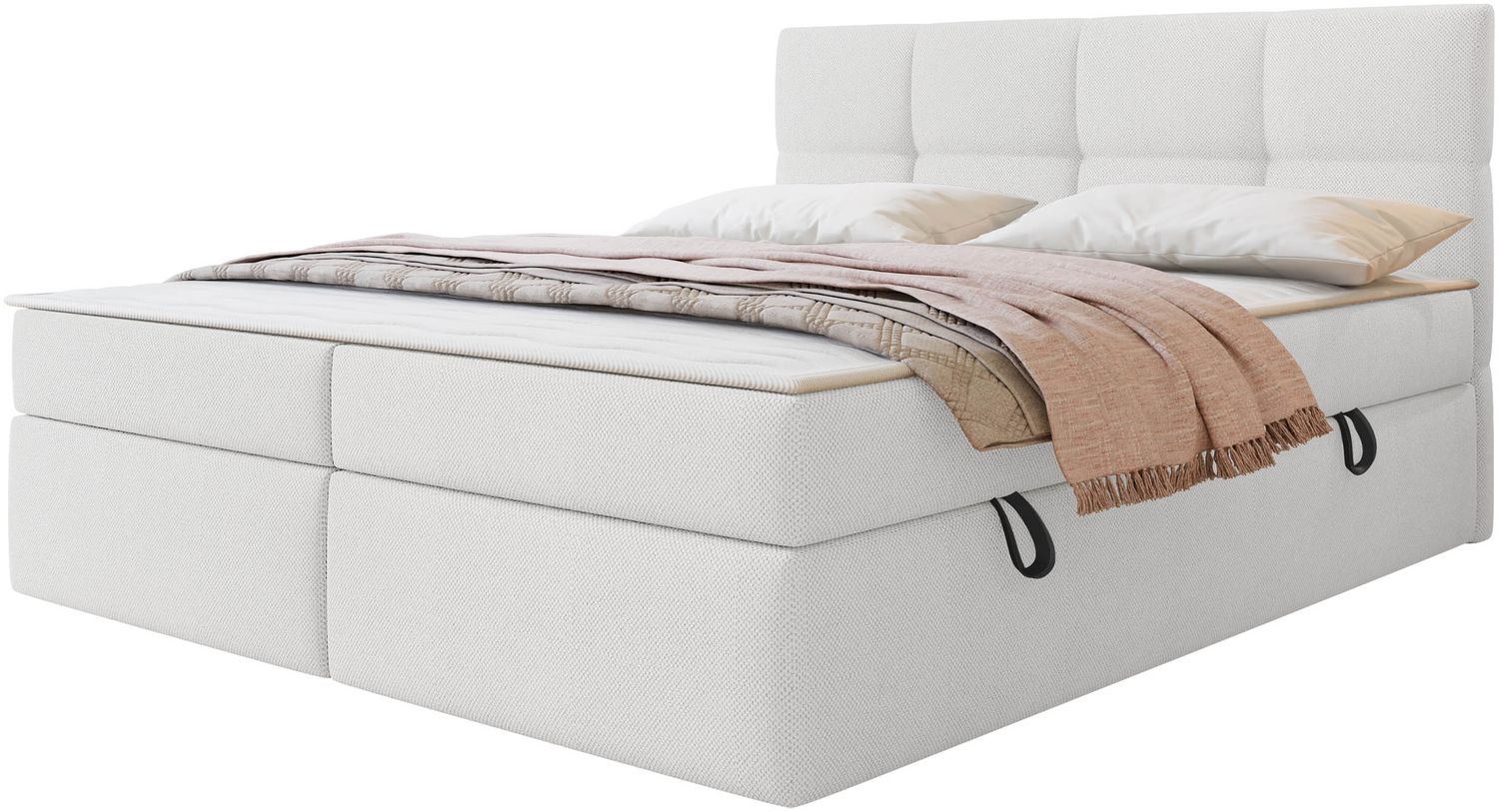 Mirjan24 Boxspringbett mit H3-Matratze und Topper Fogy , blau, 140x200 cm Bild 1