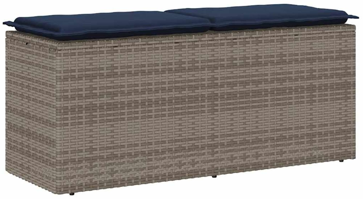 vidaXL Gartenbank mit Kissen Grau 110 x 40 x 44 cm Poly Rattan 4104152 Bild 1
