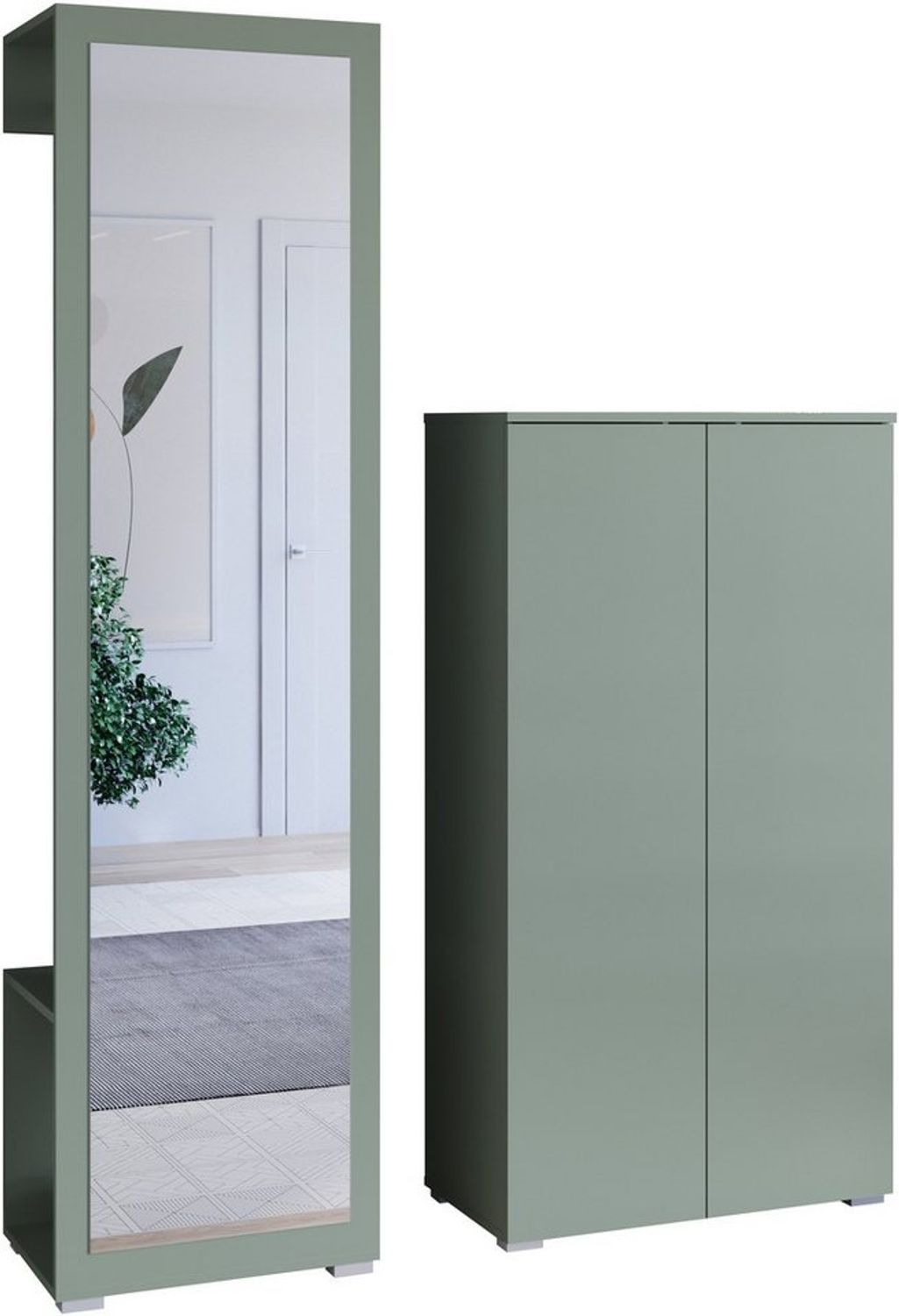 OTTO home Garderoben-Set PARIS/ TOKYO, (Komplett-Set, 2-St), Garderoben-Set Breite 130cm, moderne grifflose Flurmöbel Kleiderstange Bild 1