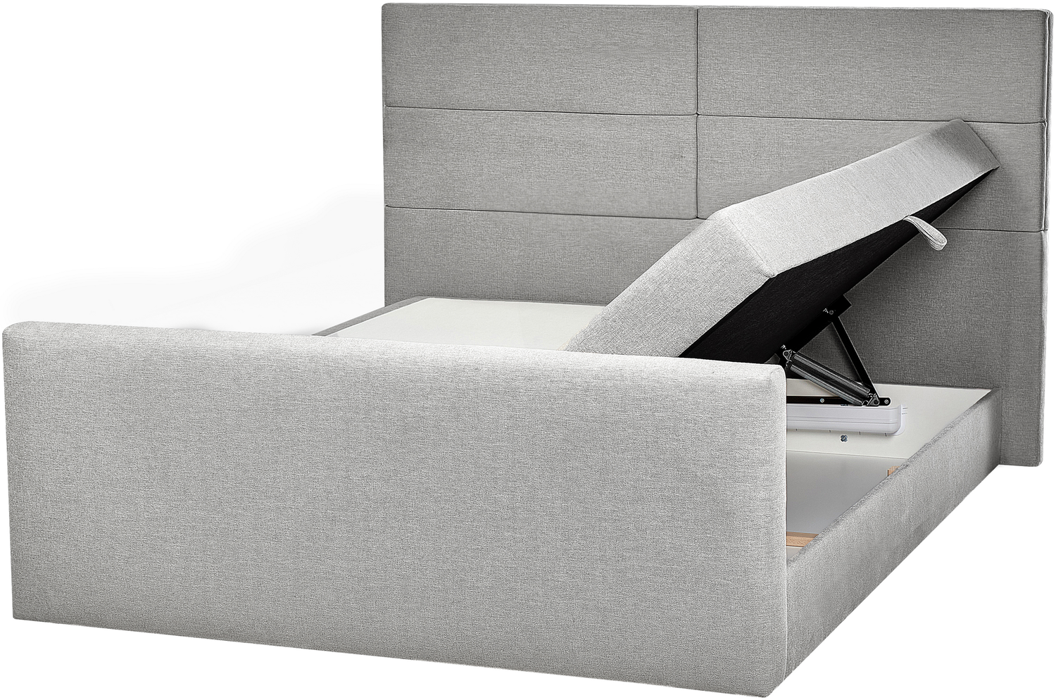 Boxspring Bett ARISTOCRAT 160 x 200 cm Stoff Hellgrau Bild 1