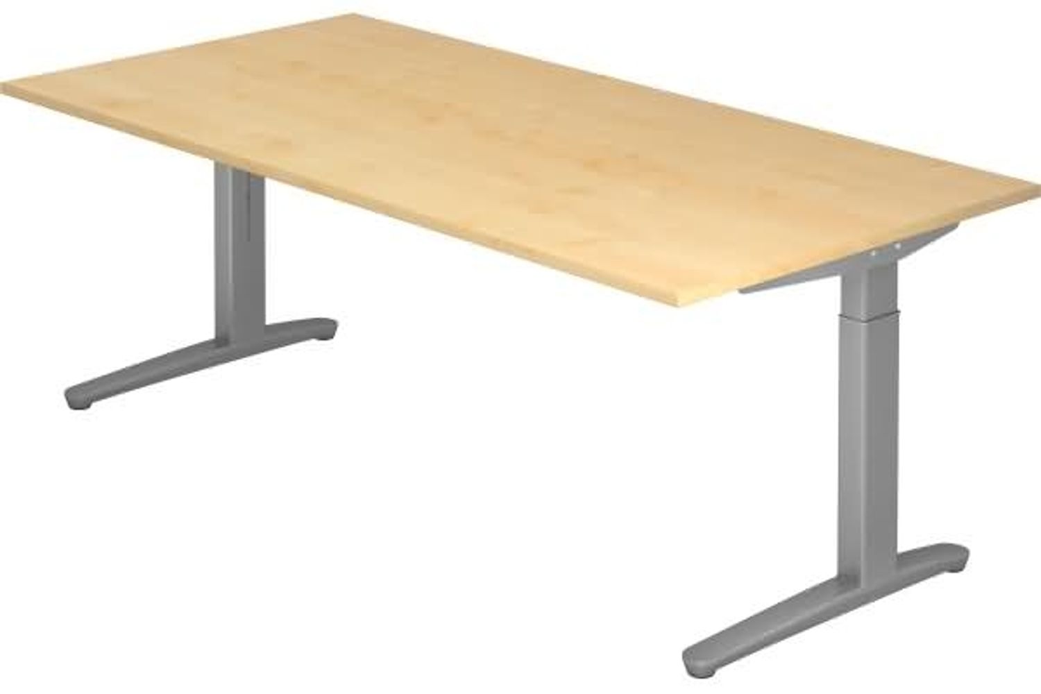 'XB2E' Schreibtisch C-Fuß 200x100 cm Ahorn Silber Bild 1