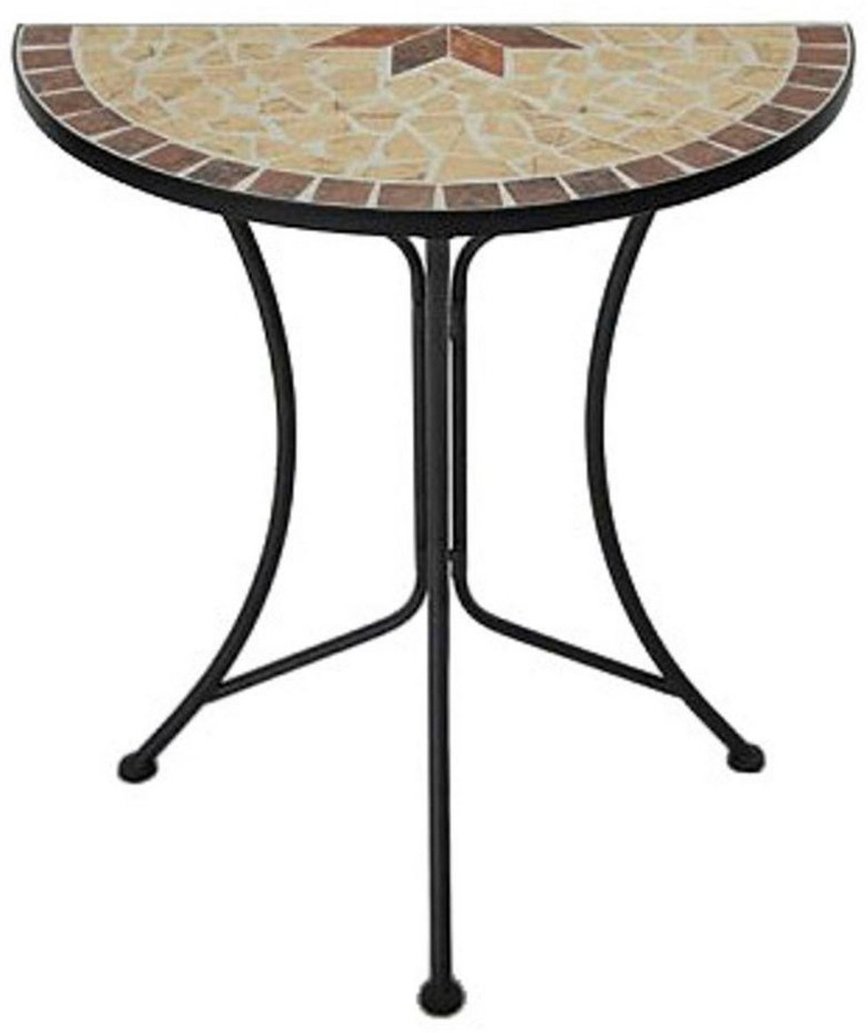 Mosaiktisch AMARILLO halbrund Garten Gartentisch Outdoor Esstisch Mosaik Tisch Bild 1