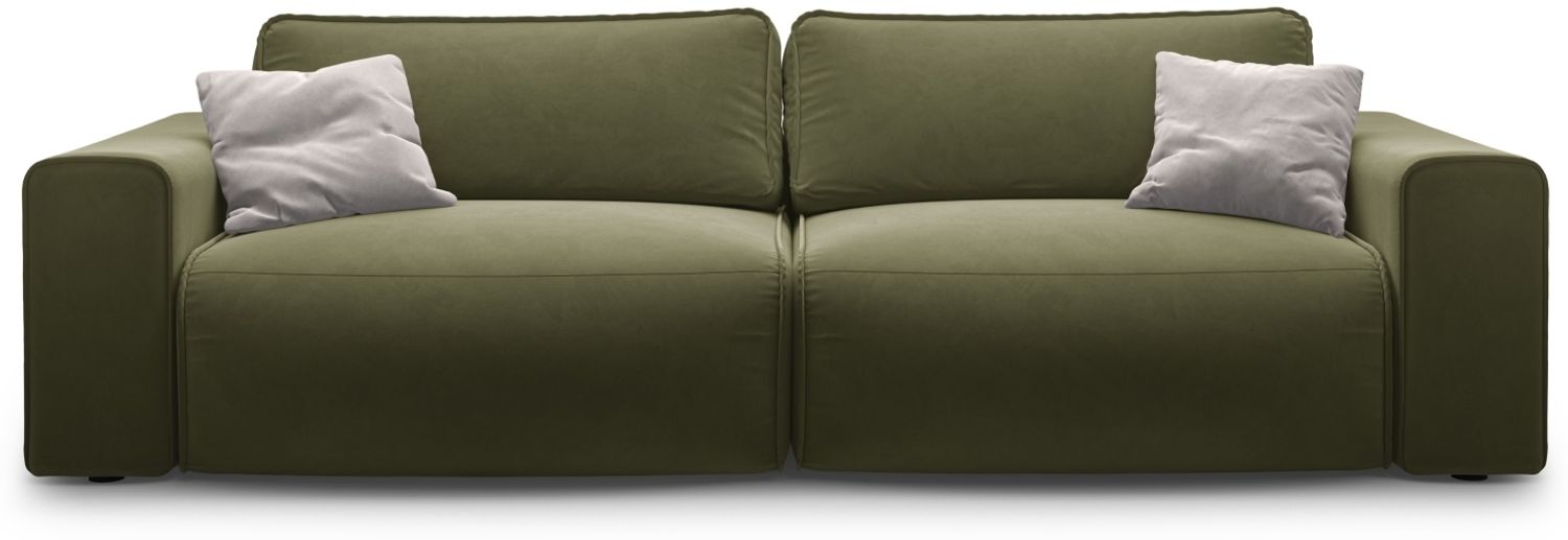 Micadoni Sofa Victor 3-Sitzer Samt Moßgrün Melange Bild 1