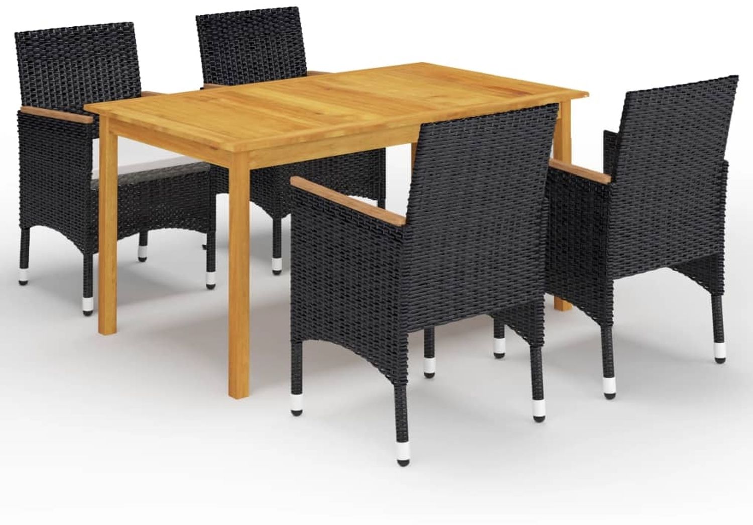 vidaXL 5-tlg. Garten-Essgruppe Schwarz 3067769 Bild 1