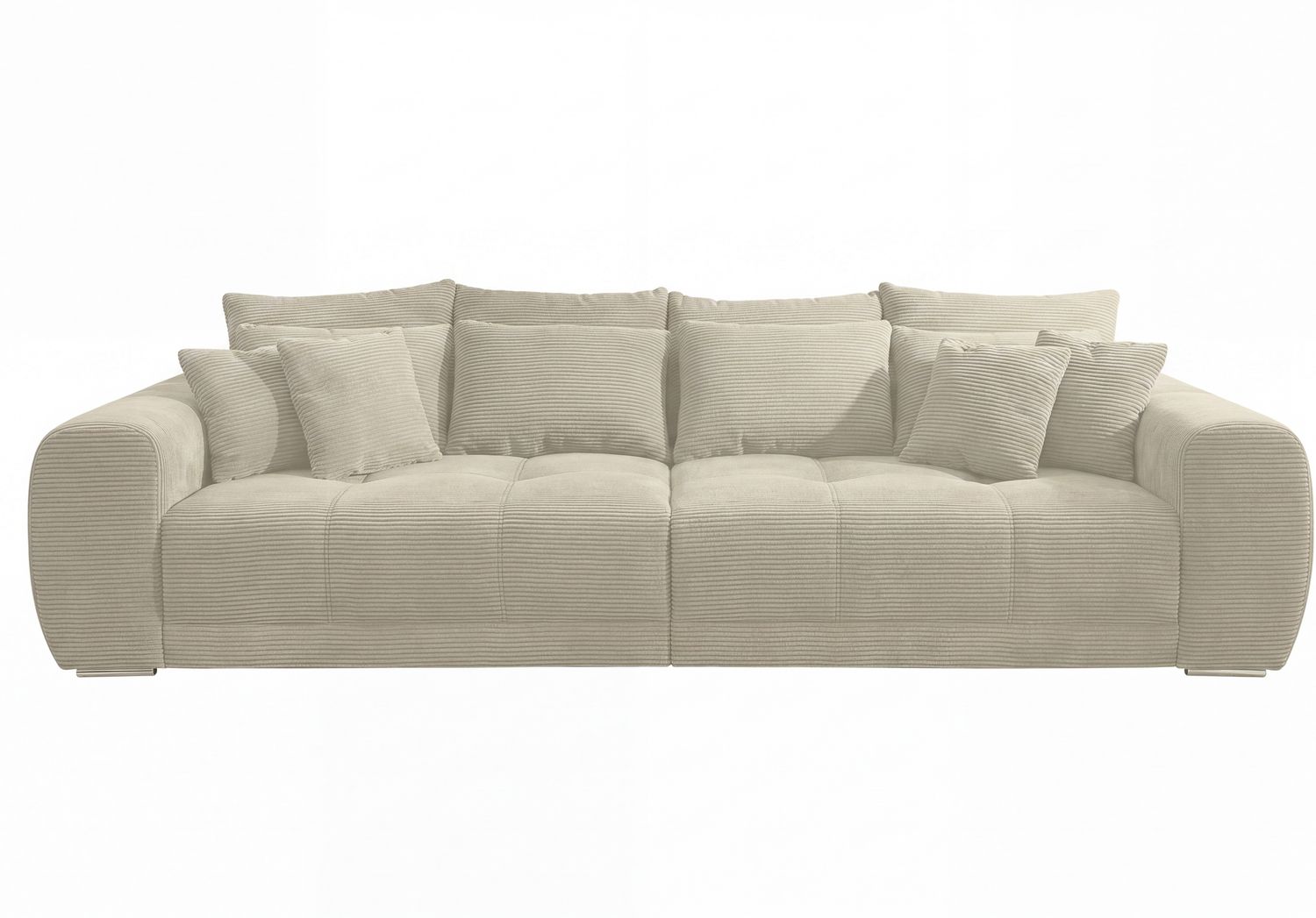 Big-Sofa XXL 306 cm Federkern Lounge Couch mit Bezug aus Cord in Beige Grau Bild 1