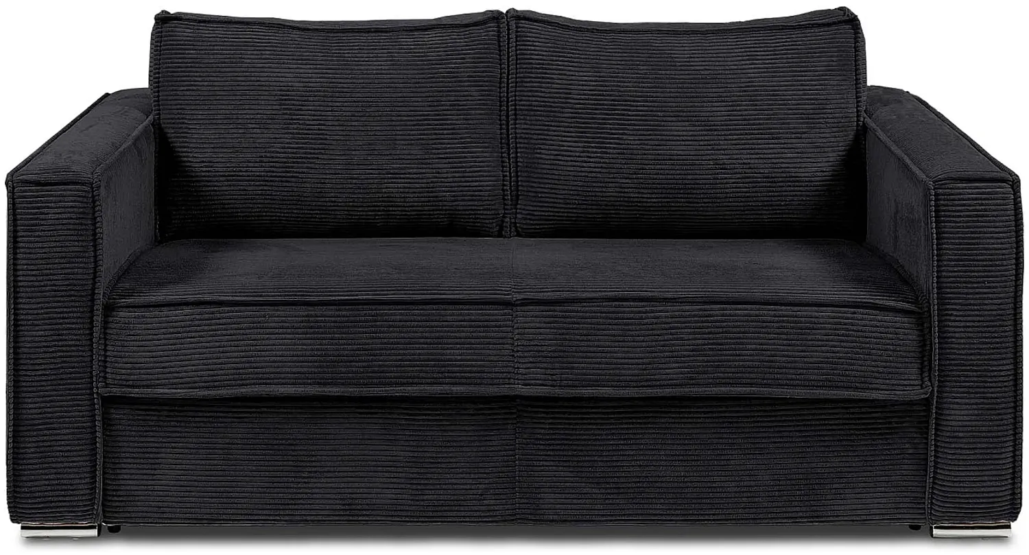 Vente-unique - LORETO Sofa SamtStoff Schwarz - B 223 cm95 cm x H 90 cm x L 195 cm Bild 1