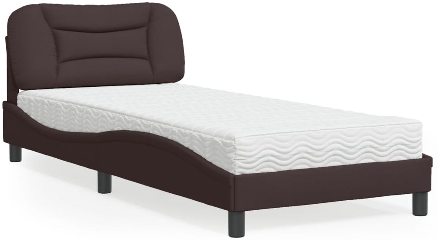 vidaXL Bett mit Matratze "Hvar" Dunkelbraun 80x200 cm Stoff 3208495 Bild 1