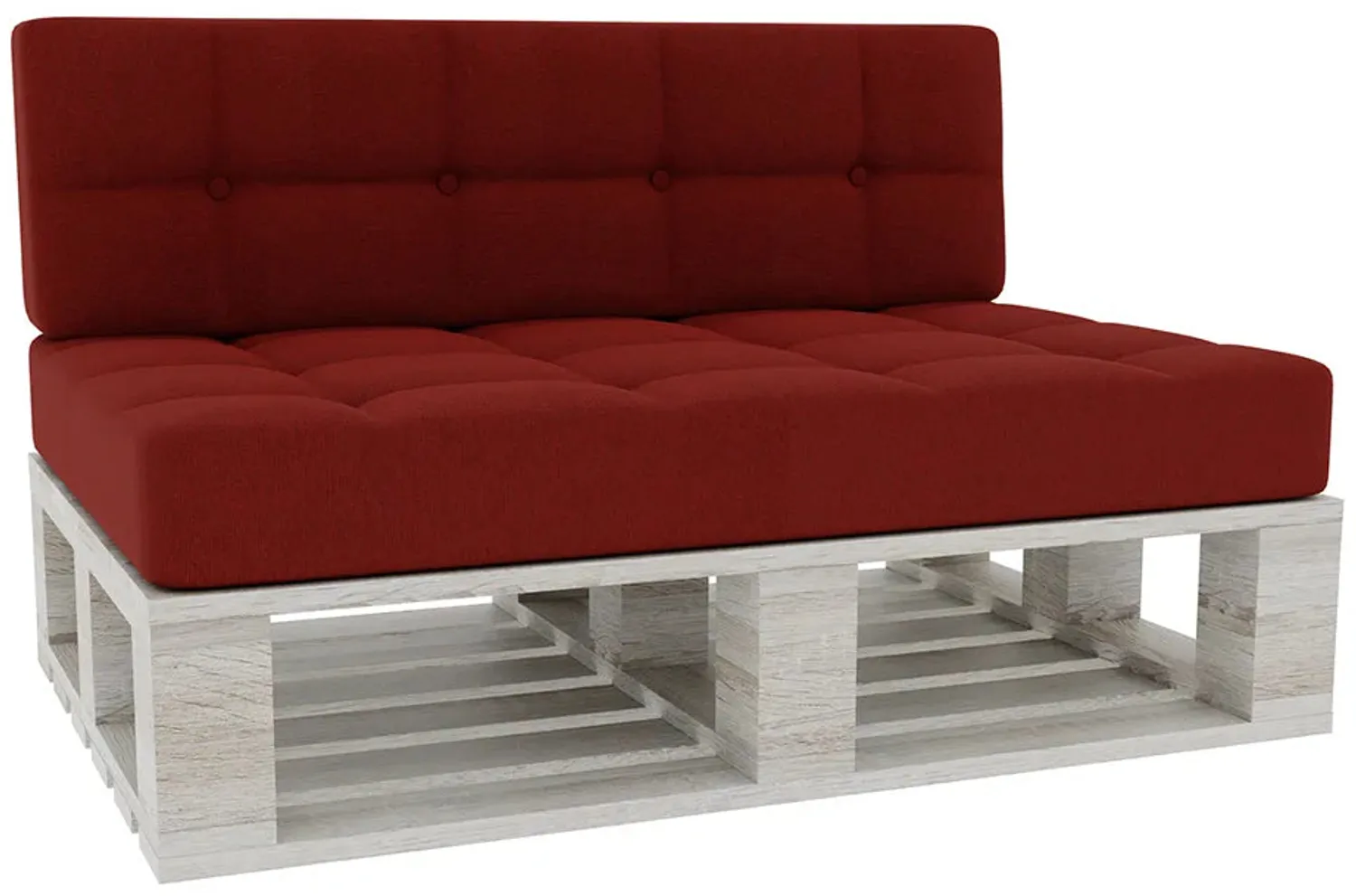 Gutekissen® Palettenkissen Gesteppte Kissen mit Knöpfen, Palettenauflagen Sitzkissen Rückenlehne Gesteppt PFG (Set (Sitzkissen 120x80 +Rückenlehne 120x40), Bordeaux) Bild 1