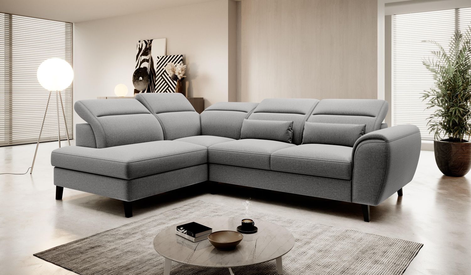 Wohnideebilder Noble Grau Ecksofas & Eckcouches CO-NOB-LT-05GO Bild 1