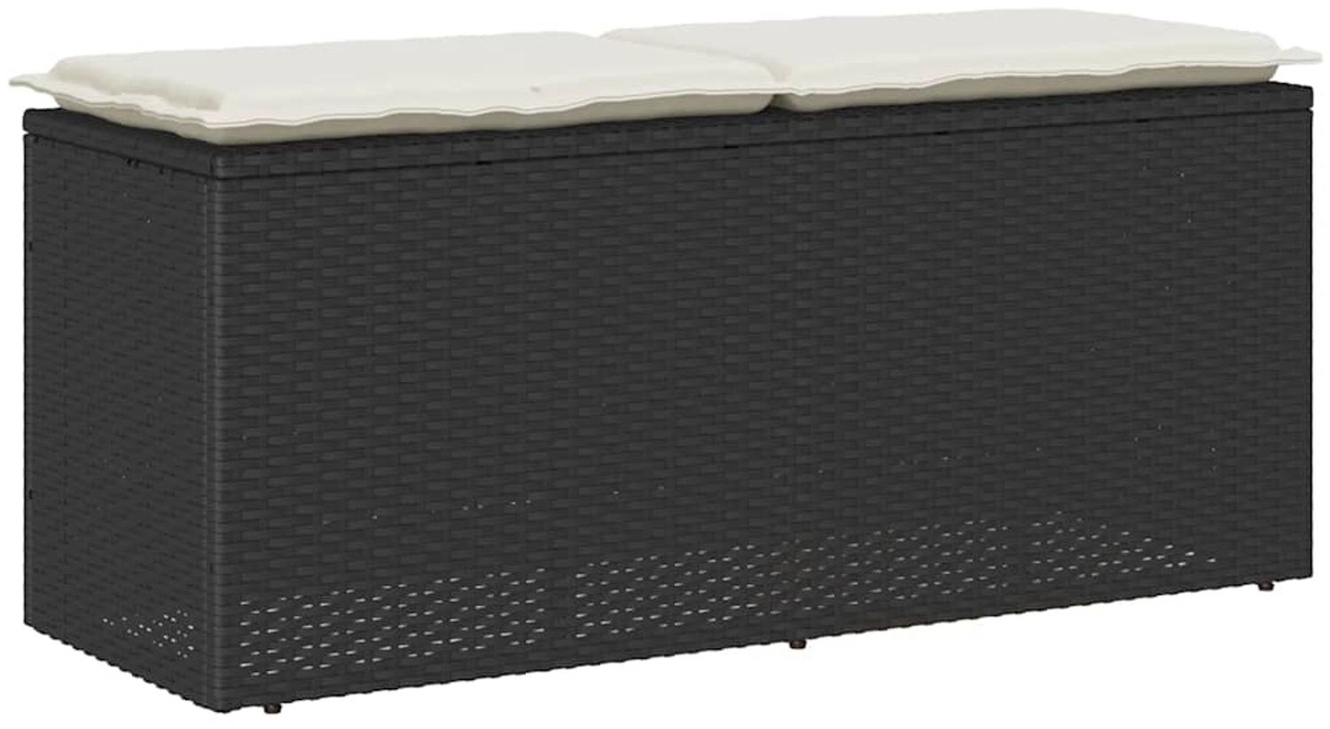 vidaXL Gartenbank mit Kissen Schwarz 110x40x44 cm Poly Rattan 4104145 Bild 1