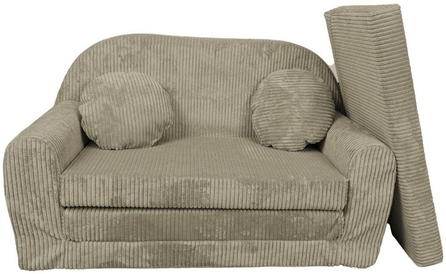 FORTISLINE Kindersofa Kindersofa Rosalia Ausklappbares Sofa aus Cord mit Verlängerung Bild 1