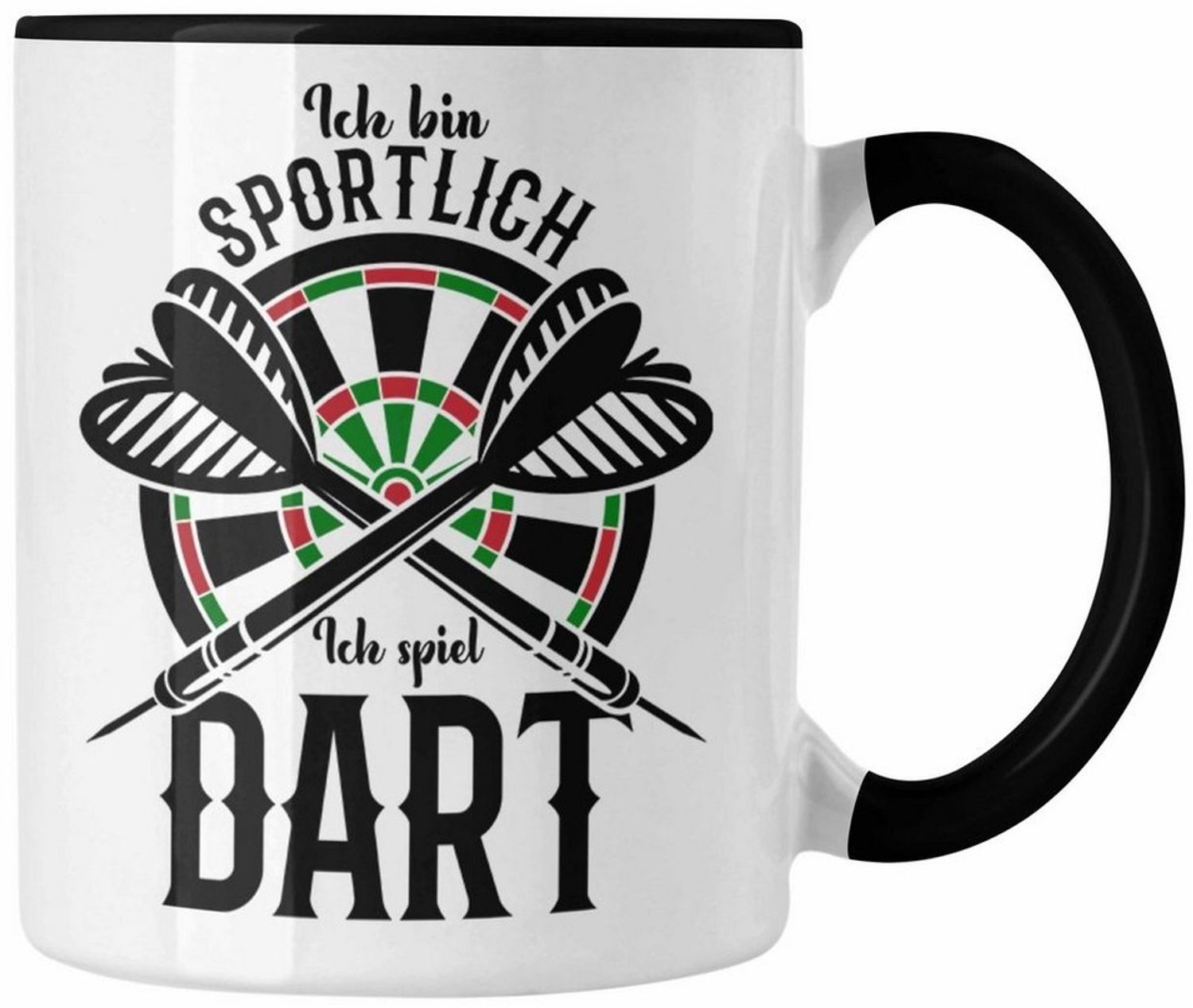 Trendation Tasse Lustige Tasse für Dart Spieler mit Spruch Ich Bin Sportlich Ich Spiel Bild 1