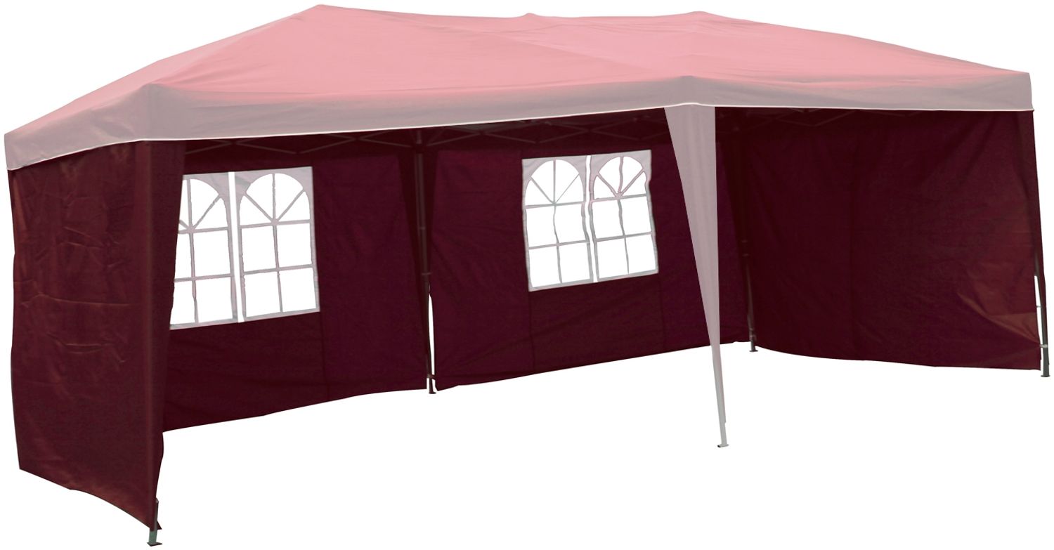 2er Set Seitenteile für Pavillon 3x3m Fenster Seitenwand Faltpavillon Partyzelt Burgundrot Bild 1