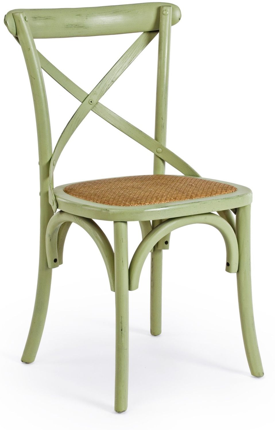 Stuhl Roscos aus Ulmenholz und Rattan, klassischer Stil, grün, robust und pflegeleicht Bild 1