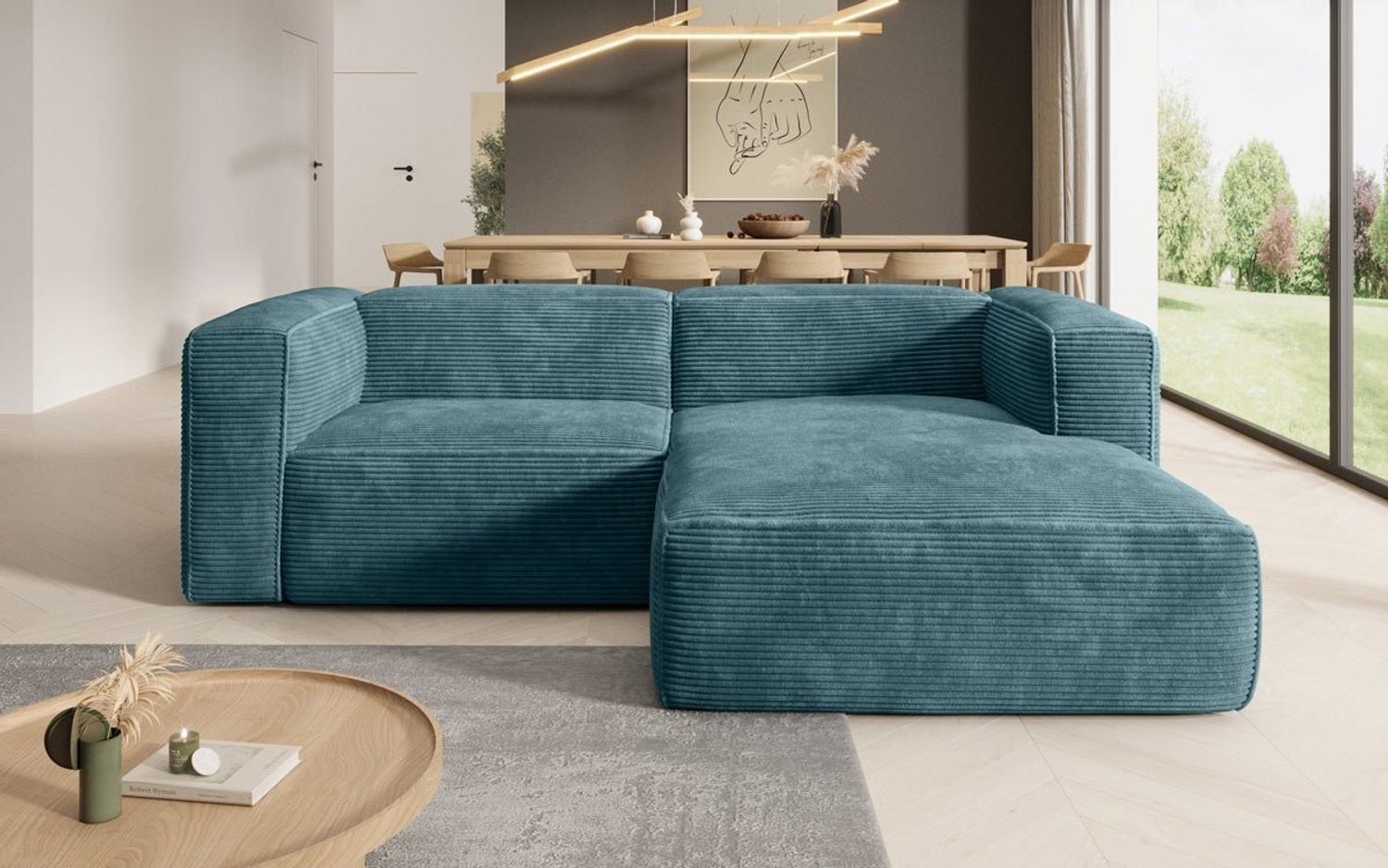 Luxusbetten24 Sofa Designer Sofa Comfy L Mini in Cord Bild 1
