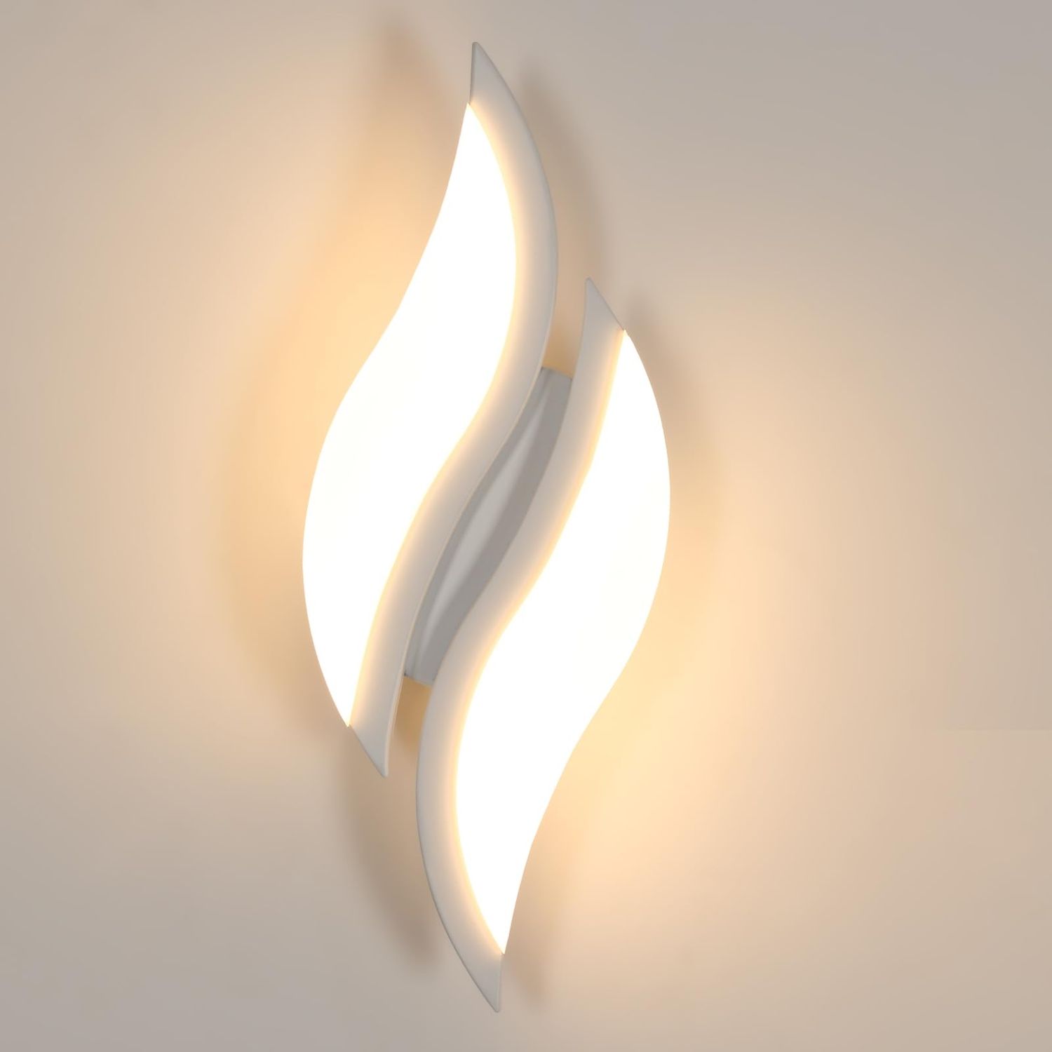 Goeco LED Innenwandleuchte, Acryl Wandleuchte 12W 1350LM, Weiße Spiralleuchte für Schlafzimmer Balkon Flur, Warmweißes Licht 3000K Bild 1