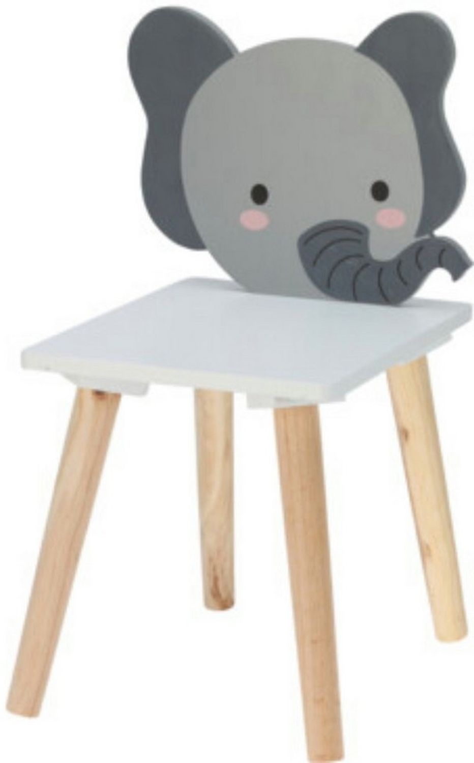Koopman Kinderstuhl Kinderhocker MDF 52x30x24 cm Fisch / Elefant / Wal / Bär zur Auswahl (1 St), Elefant, MDF, Stuhl, demontiert Bild 1