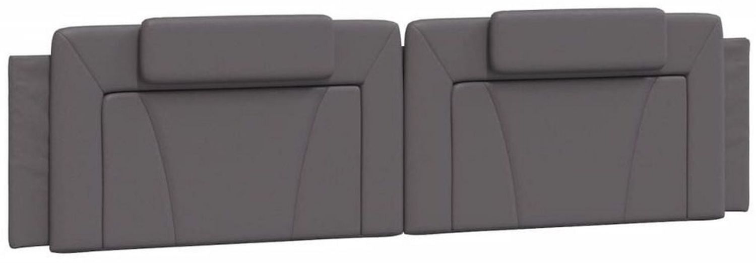 vidaXL Bett Kopfteil-Kissen "Viana" Grau 200 cm Kunstleder (1-tlg) Bild 1