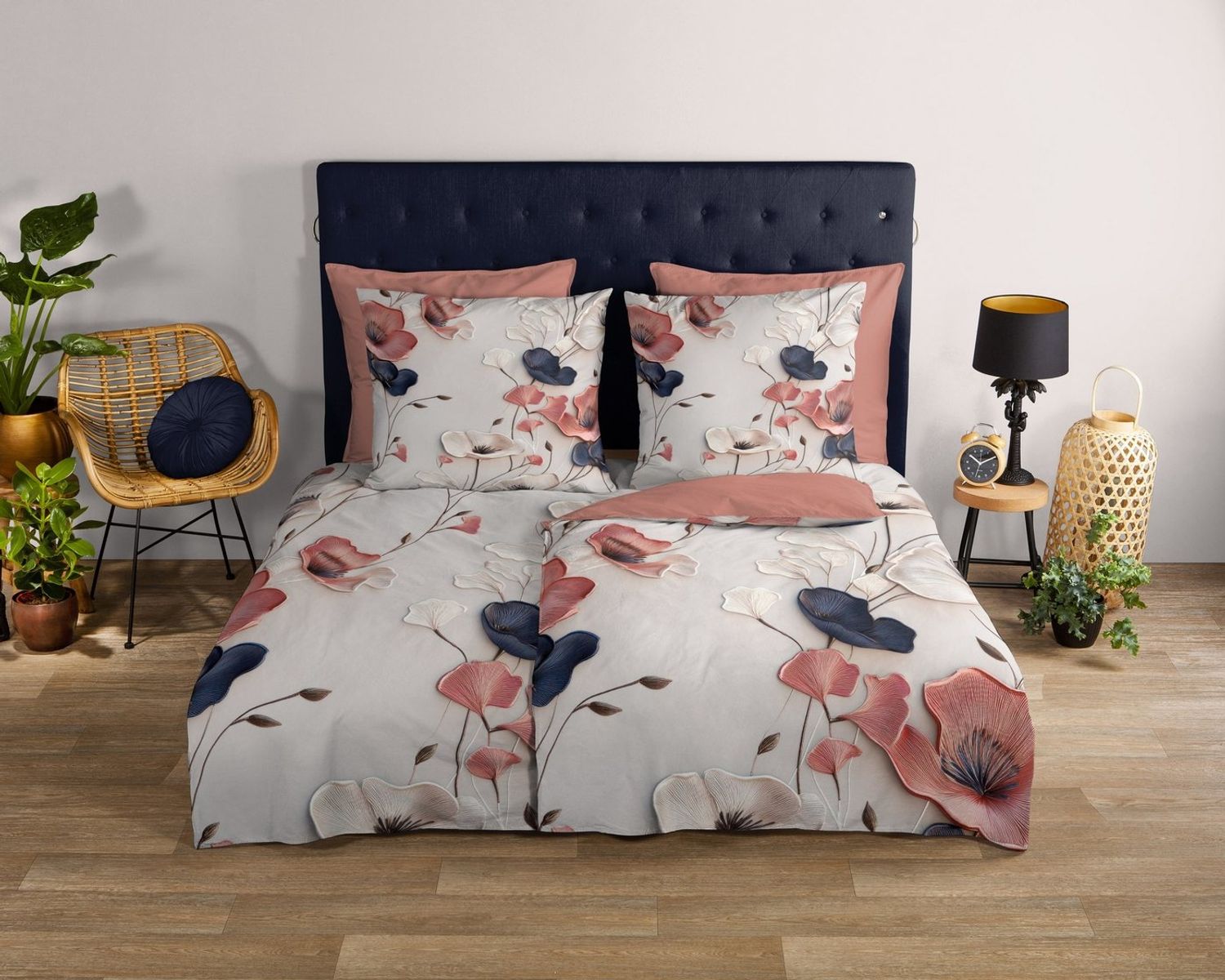 good morning Wendebettwäsche Samos, Renforcé, 2 teilig, 100% Baumwolle, Renforcé, Reißverschluss, Wendeoptik, Abstrakt Bild 1