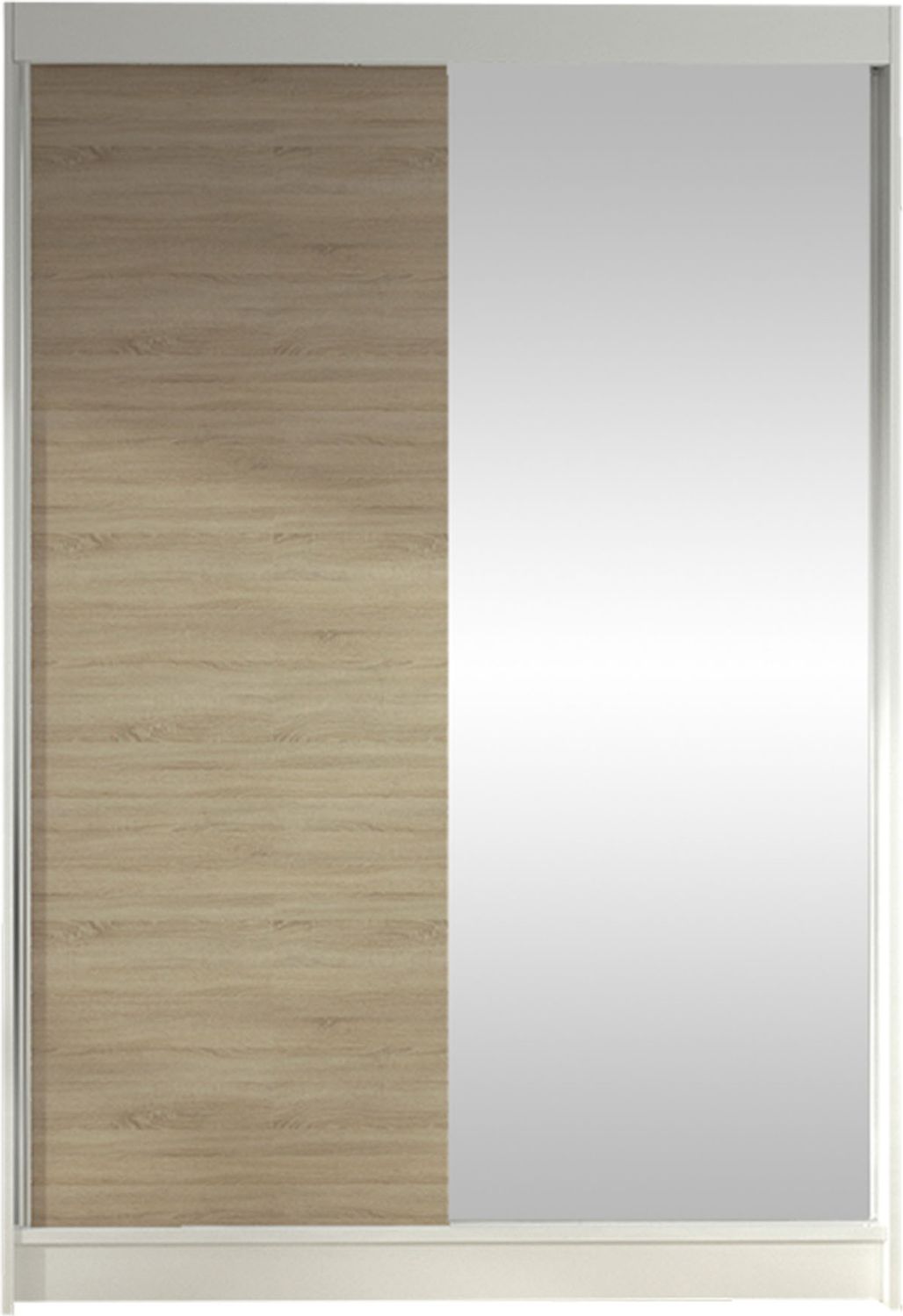 Kleiderschrank Lino I, ohne Beleuchtung, Farbe: Weiß / Sonoma Eiche Bild 1