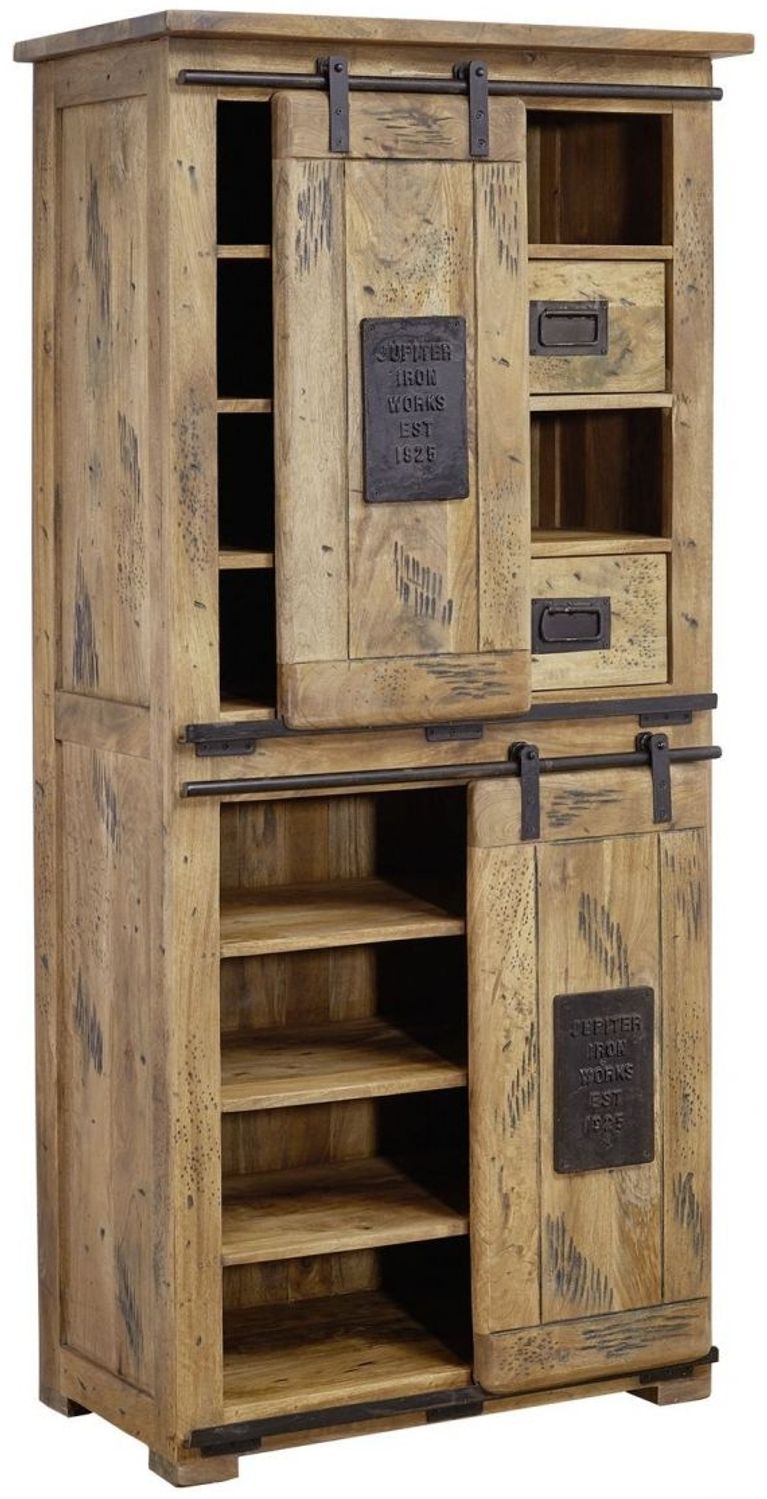 Schrank Mango 80x45x175 natur lackiert RAILWAY #117 Bild 1