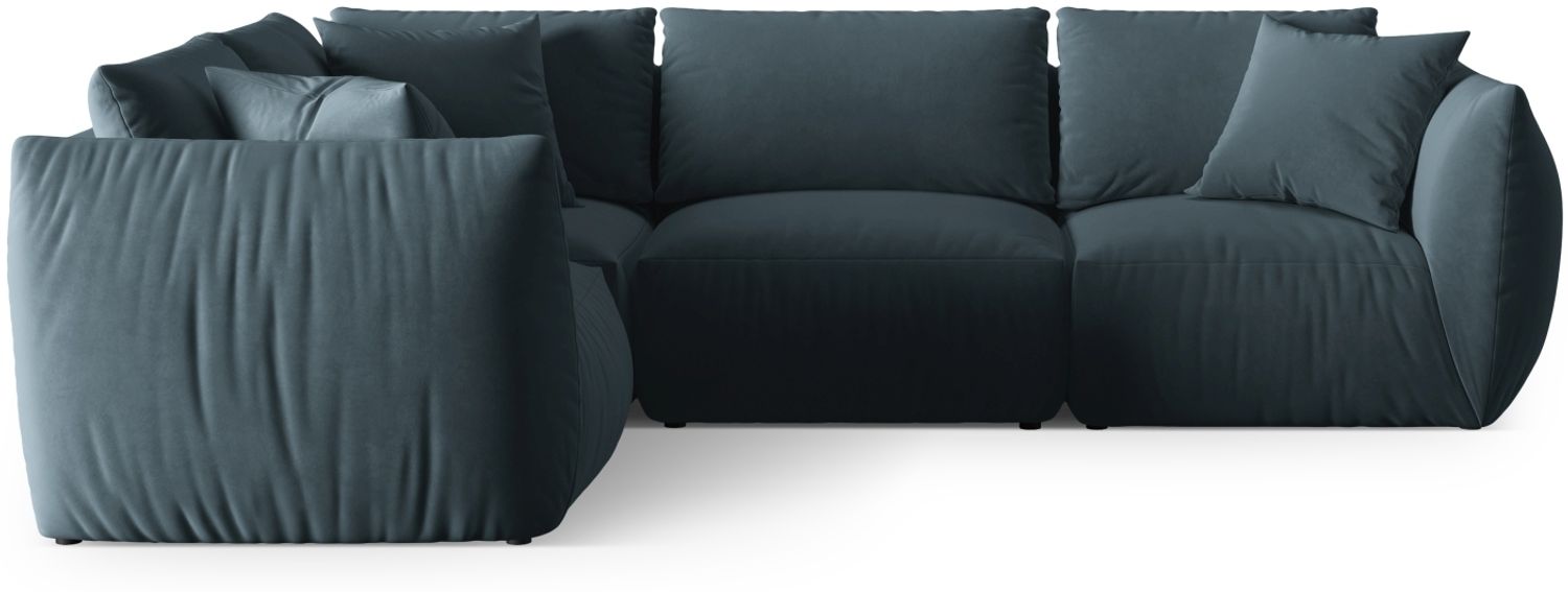 Micadoni Ecksofa Chris 4-Sitzer Links Samt Pastellblau Bild 1