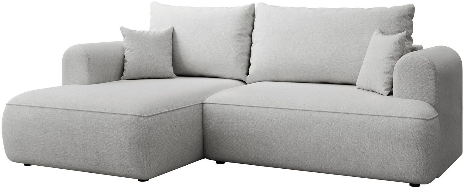 Selsey 'Ovo Mini' Ecksofa mit Schlaffunktion, links – Hellgrau – Chenille, Easy Clean Bild 1
