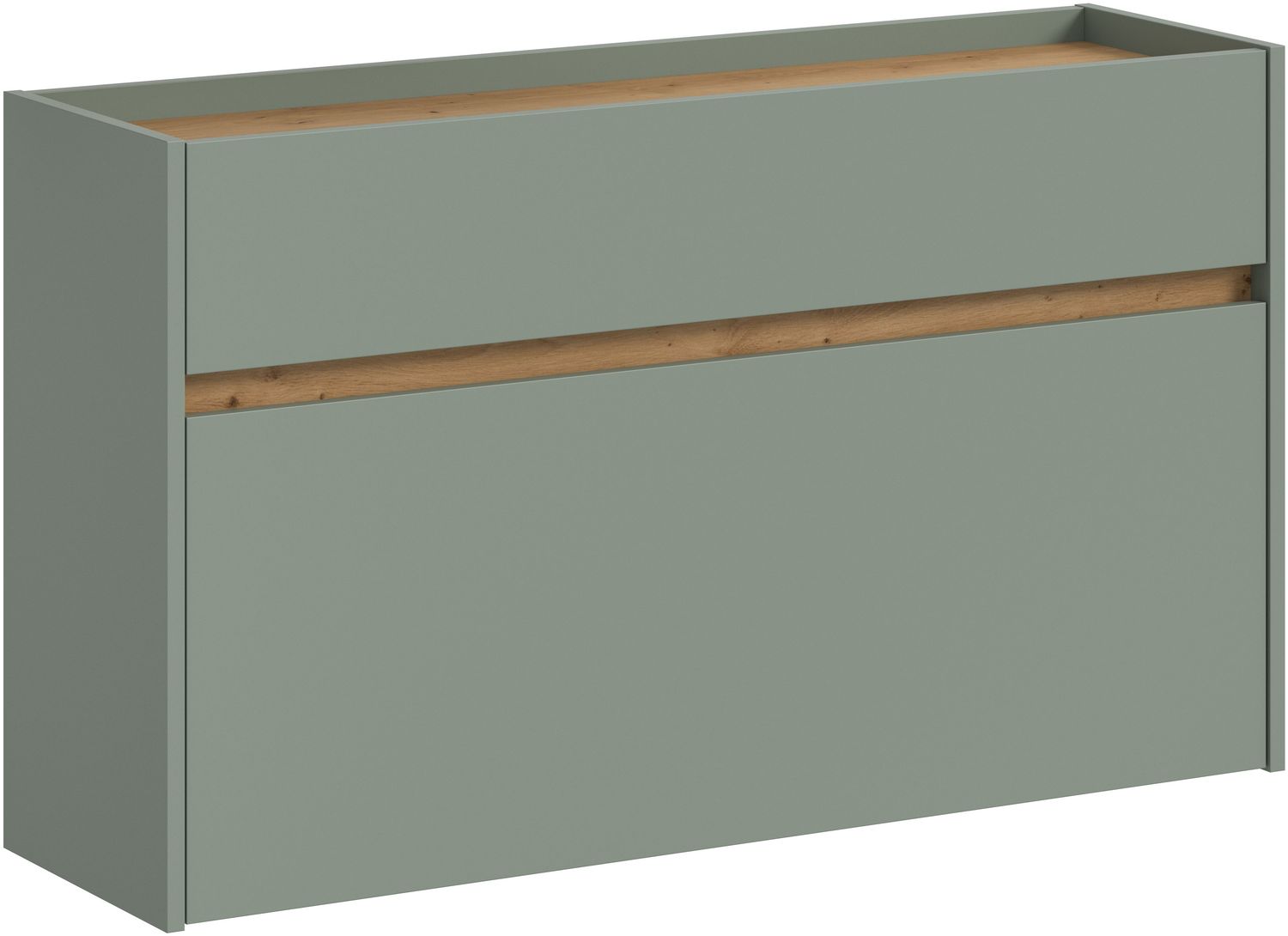 Schuhkommode B/H/T: 61x110x32 cm in Salbei Nachbildung und Artisan Oak Nachbildung Bild 1