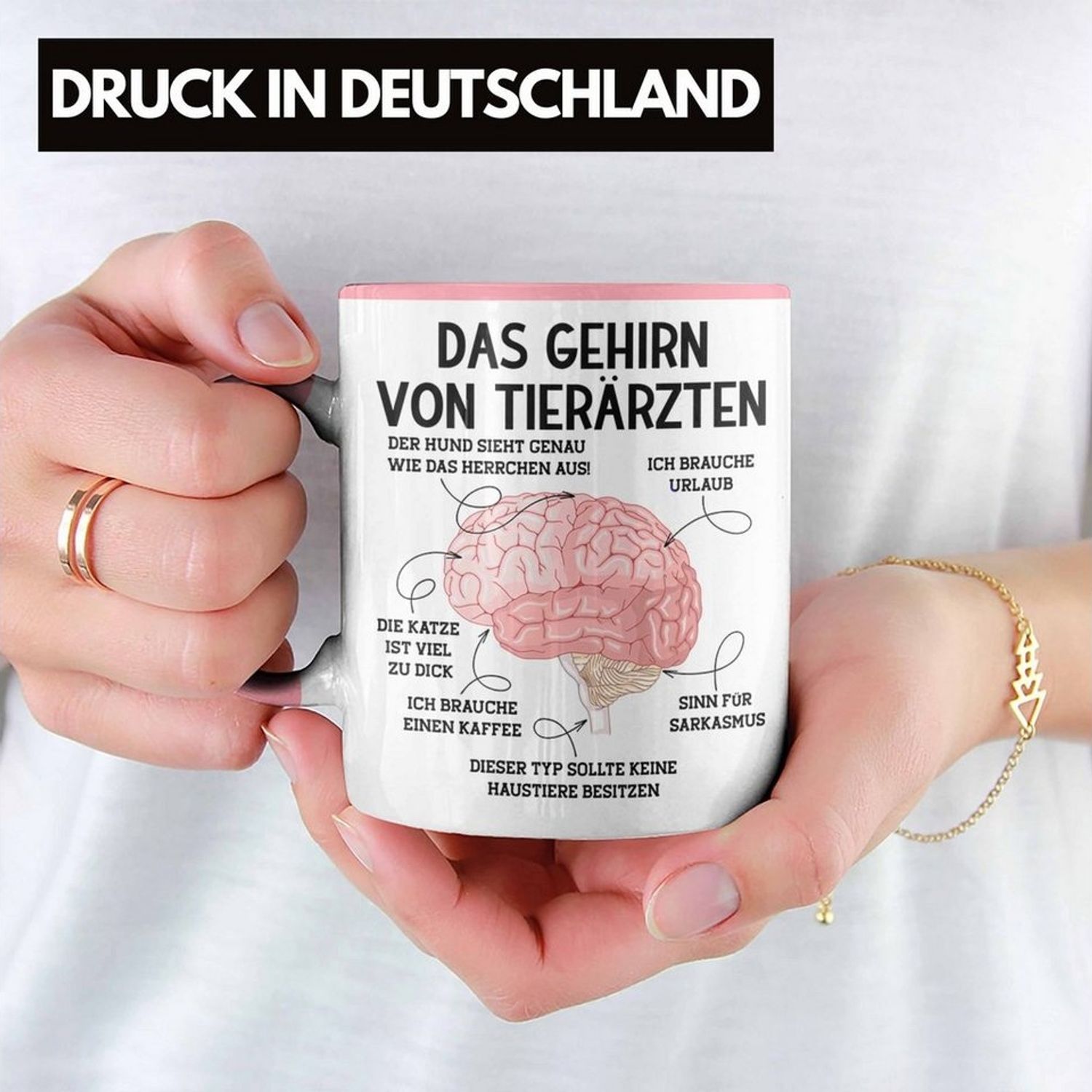 Trendation Tasse Gehirn Tierarzt Tierärztin Geschenk Lustiger Spruch Sprüche Weihnachte Bild 1