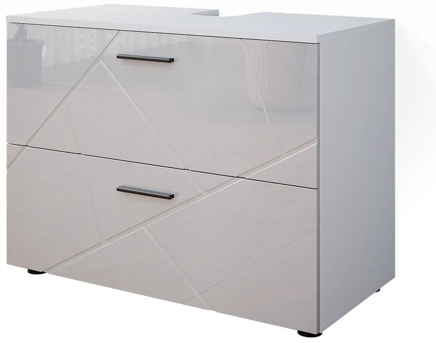 Vicco 'Irma' Waschbeckenunterschrank, Holz, Weiß, 59 x 41 x 80 cm Bild 1