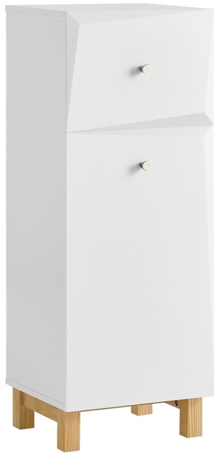 SoBuy BZR93-W Wäscheschrank, MDF, Lackiert, Weiß, 34 x 90 x 30 cm Bild 1