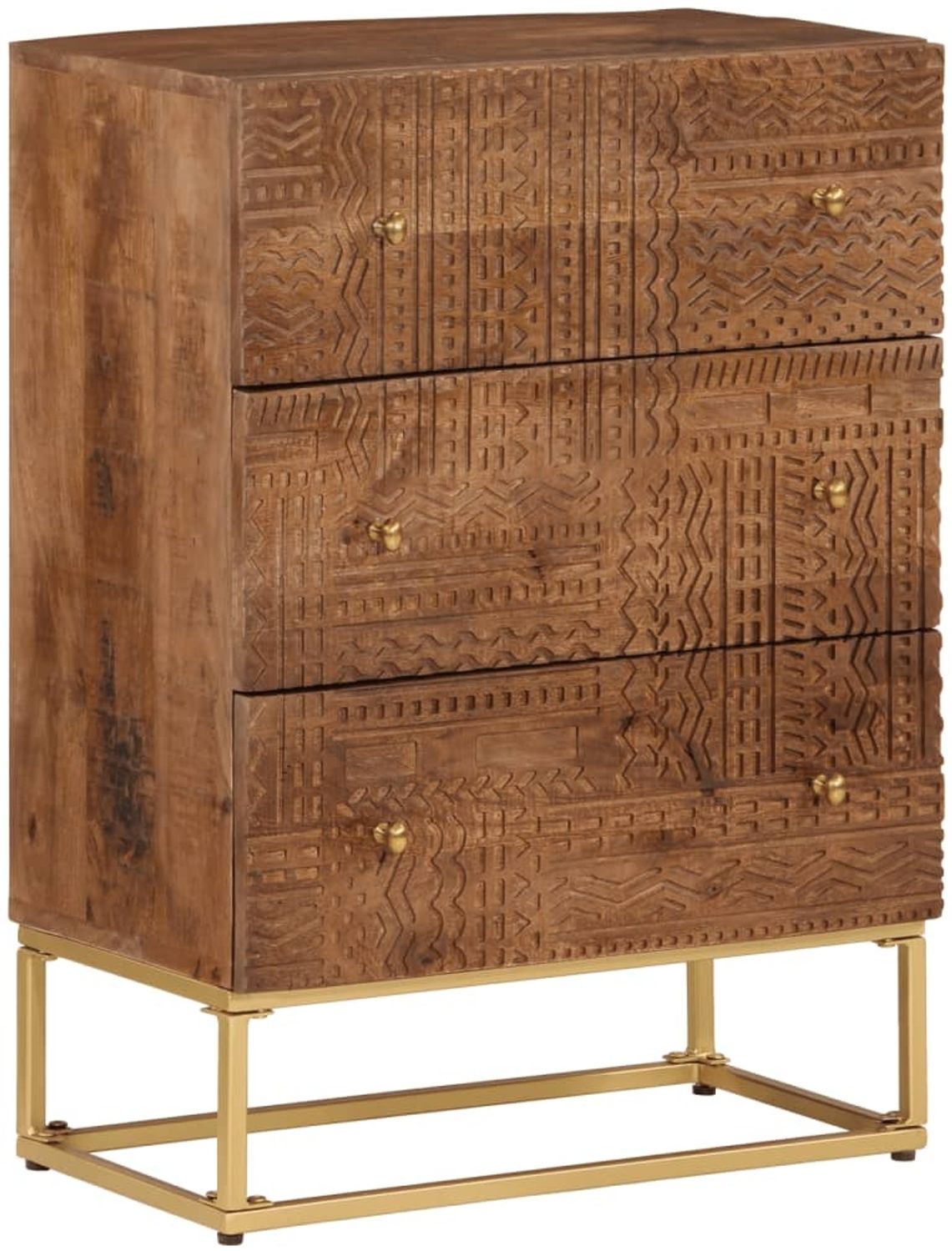 vidaXL Kommode 55x30x76 cm Massivholz Mango und Eisen 371995 Bild 1