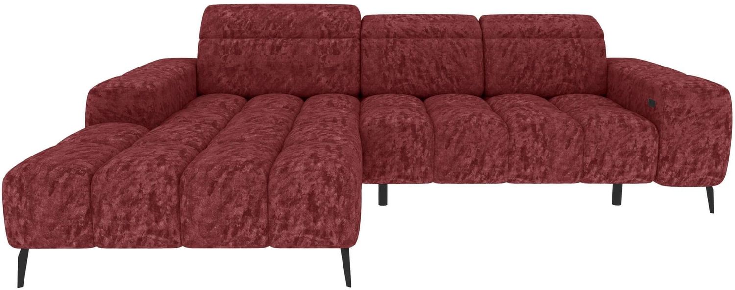 Couch Kairo L Form in Stoff - Chenille - chianti - Links Bild 1