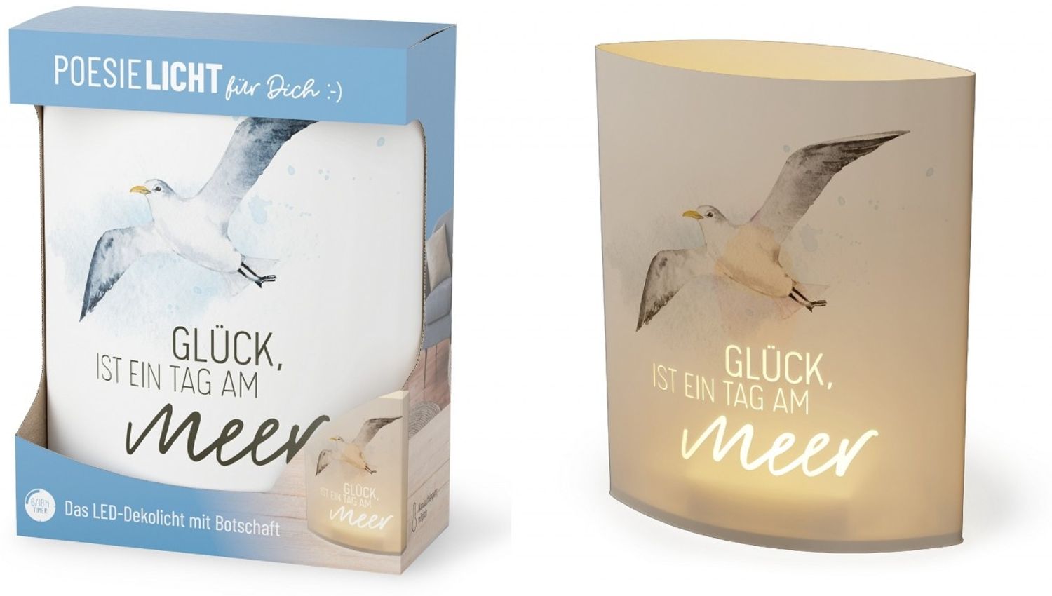 Deko Lampe Leuchte Batterie Poesielicht für Dich la vida Geschenk Möwe 6298611 Bild 1