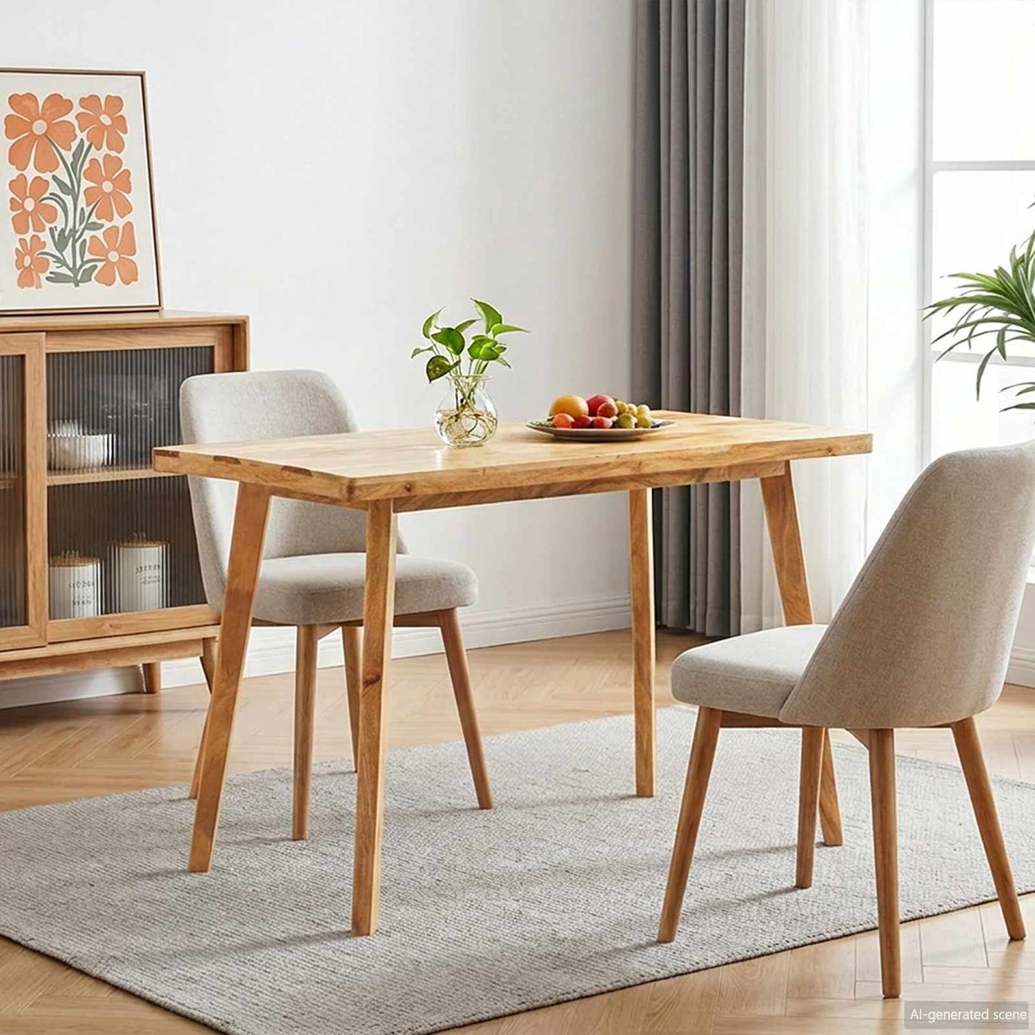 vidaXL Esstisch Natur 100 x 55 x 75 cm Massivholz Mango 4104621 Bild 1