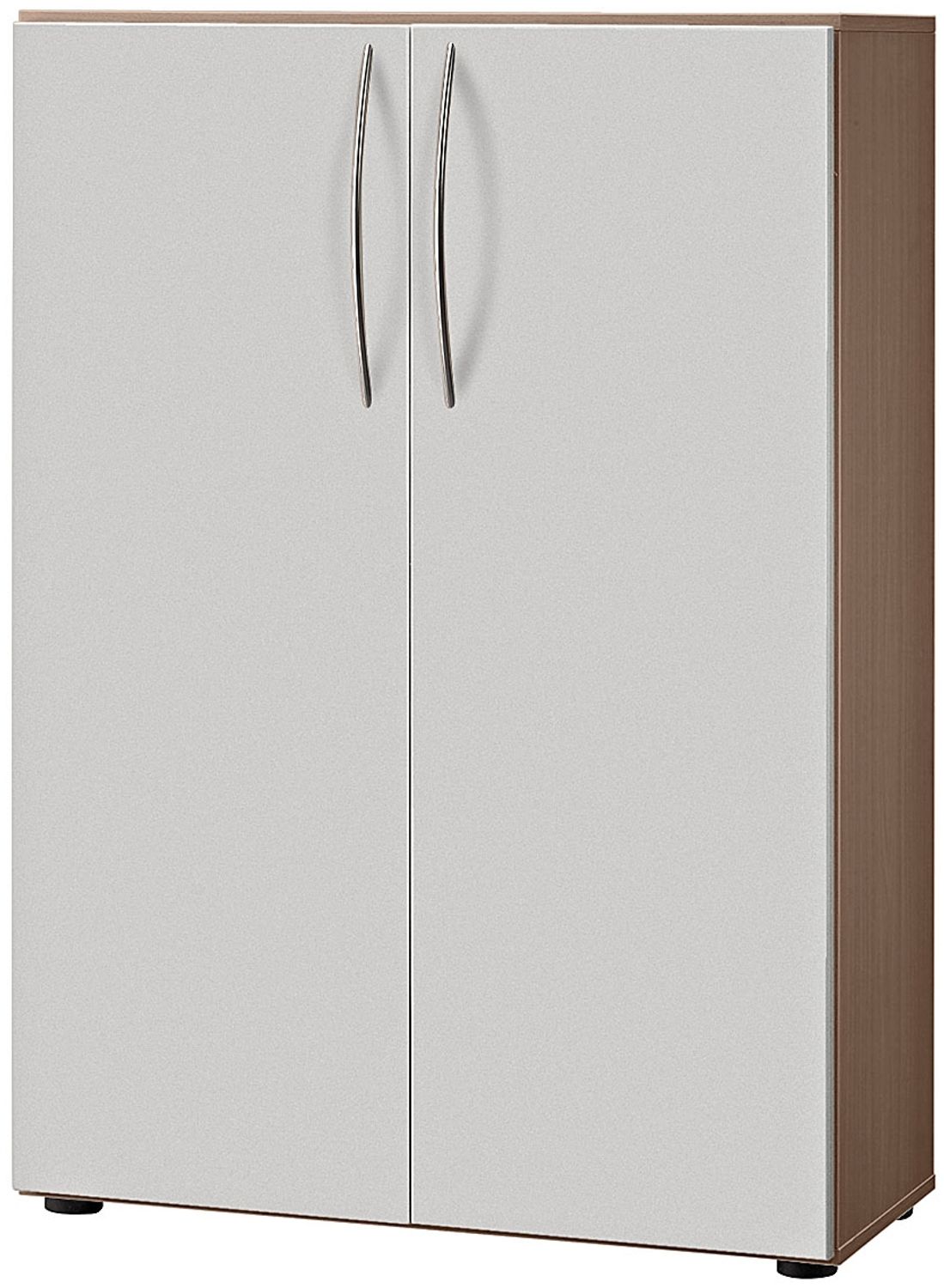 Schrank 3 Ordnerhöhen 34,6cm tief BM Nussbaum / Silber Bild 1