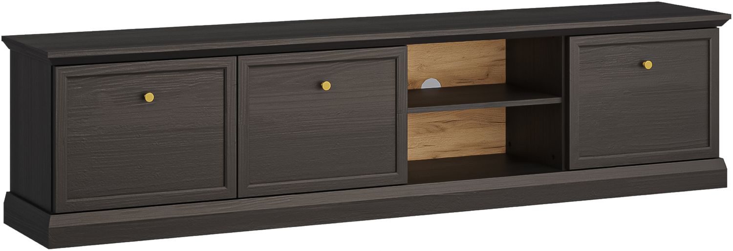 AX LIVING Lowboard TV Levantos 206 cm breit, Schwarz Graphit Bild 1