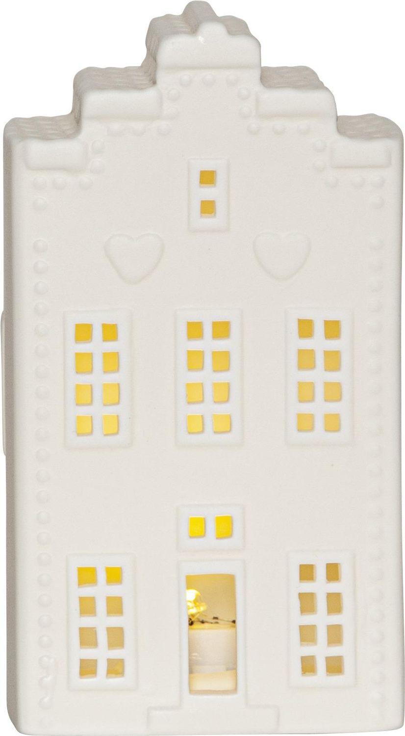 Lichthaus Vinter Keramik LED warmweiß H 16cm Timer Batterie Bild 1