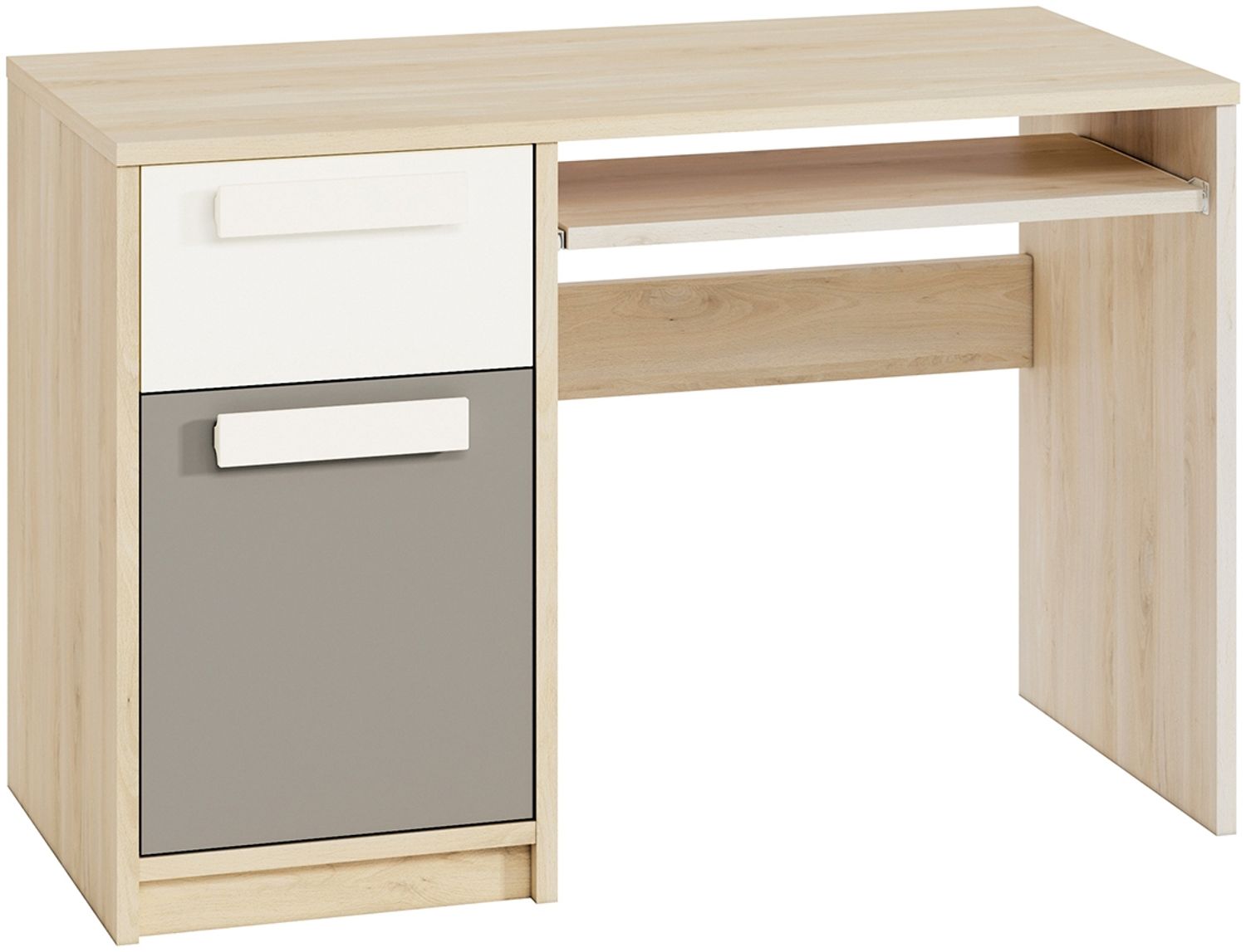 Schreibtisch ""Drop"" Computertisch 119x55cm Fjord Buche grau weiß Bild 1