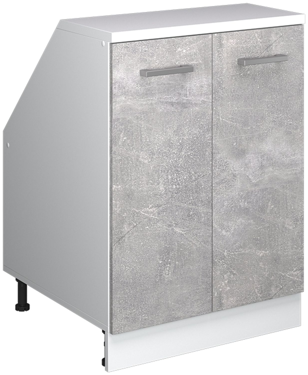 Küchenschrank für Dachschrägen R-Line Beton 60 cm mit 2 Türen, Schrankkorpus 60 cm Tiefe Vicco Bild 1