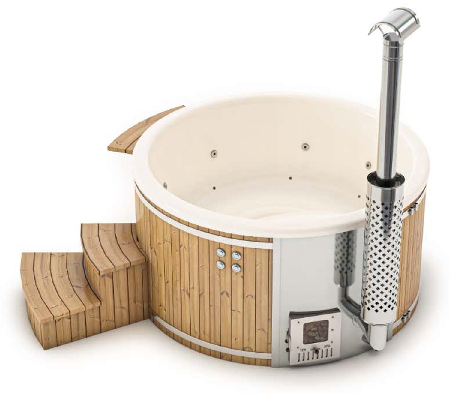 FinnTherm Badefass Stockholm "Spa Edition" aus Holz Bild 1