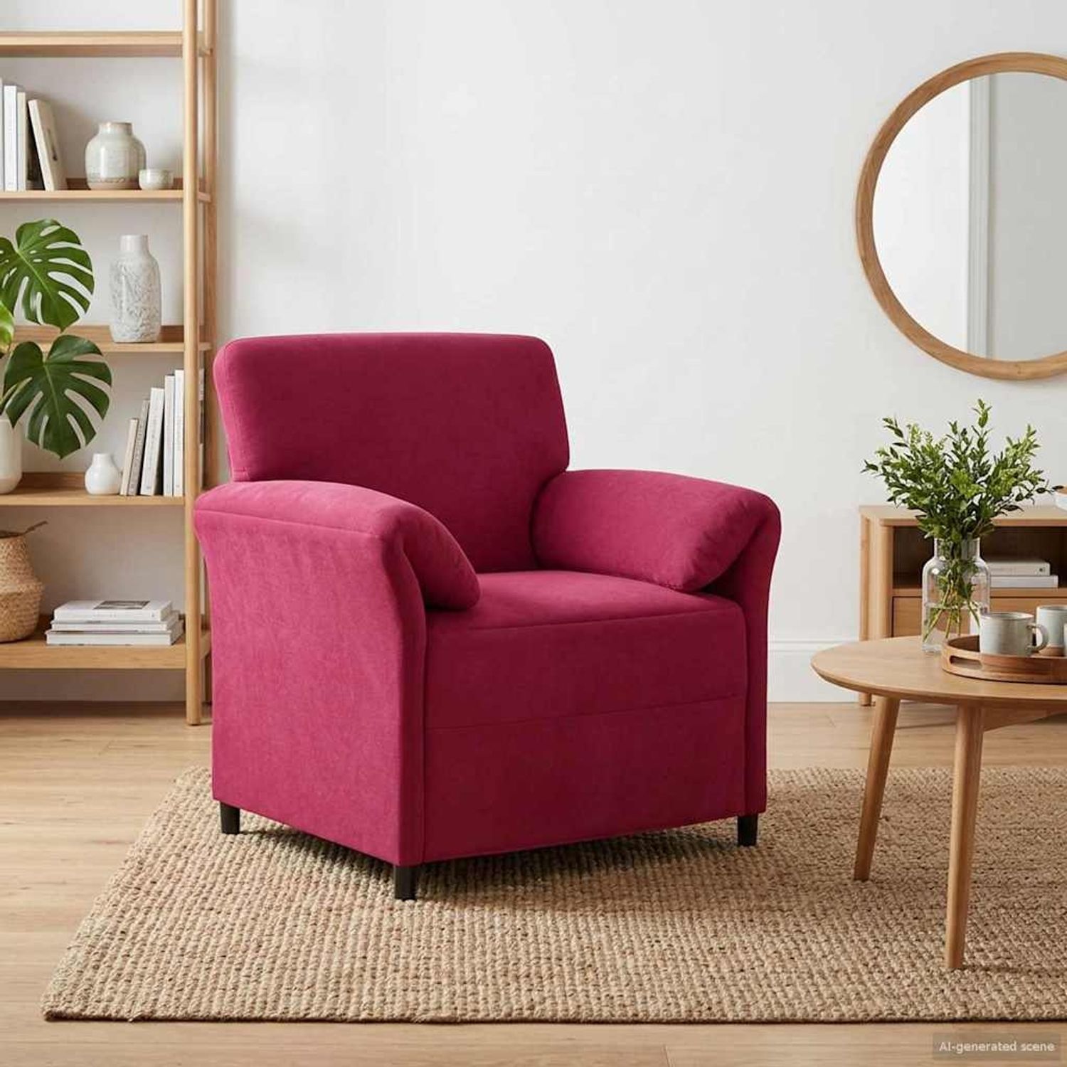 vidaXL 1-Sitzer Sofa Weinrot 88 x 83 x 95 cm Samt 42033930 Bild 1
