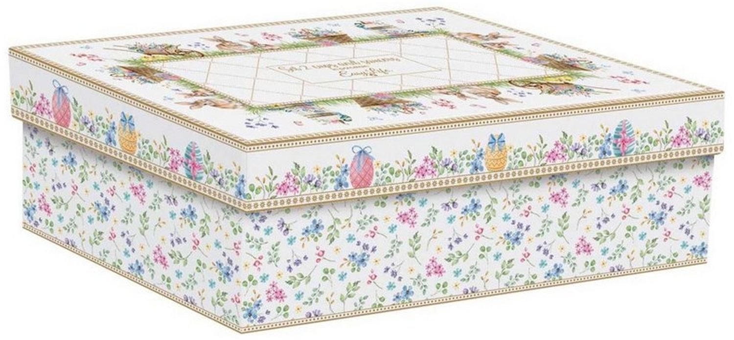 EasyLife Tasse Spring Bloom, Porzellan, Spülmaschinengeeignet, Mehrfarbig, Hasen & Blumenkörbe, H: 6.5cm Bild 1