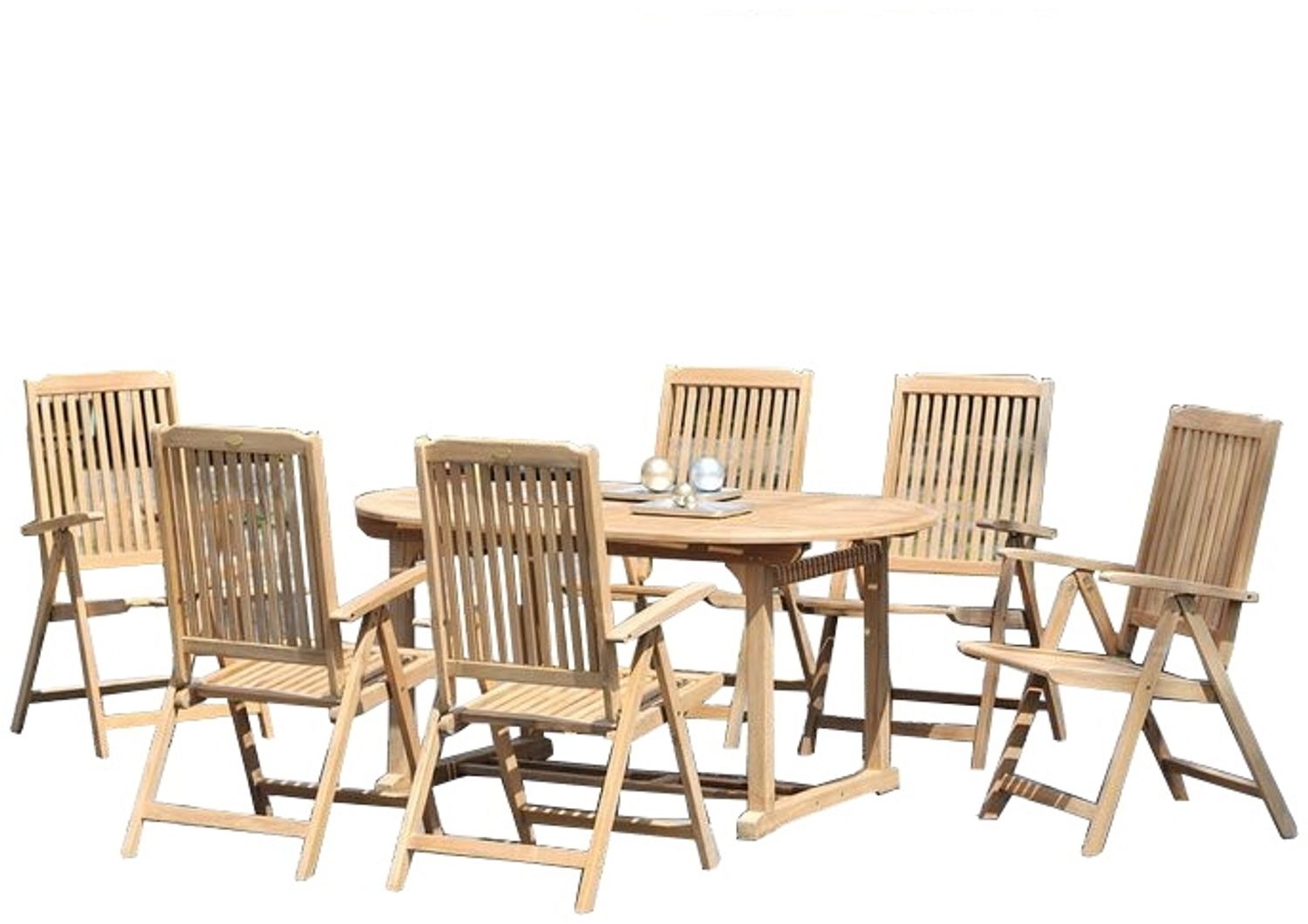 Teak-Tischgruppe Solo 7 tlg. Bild 1