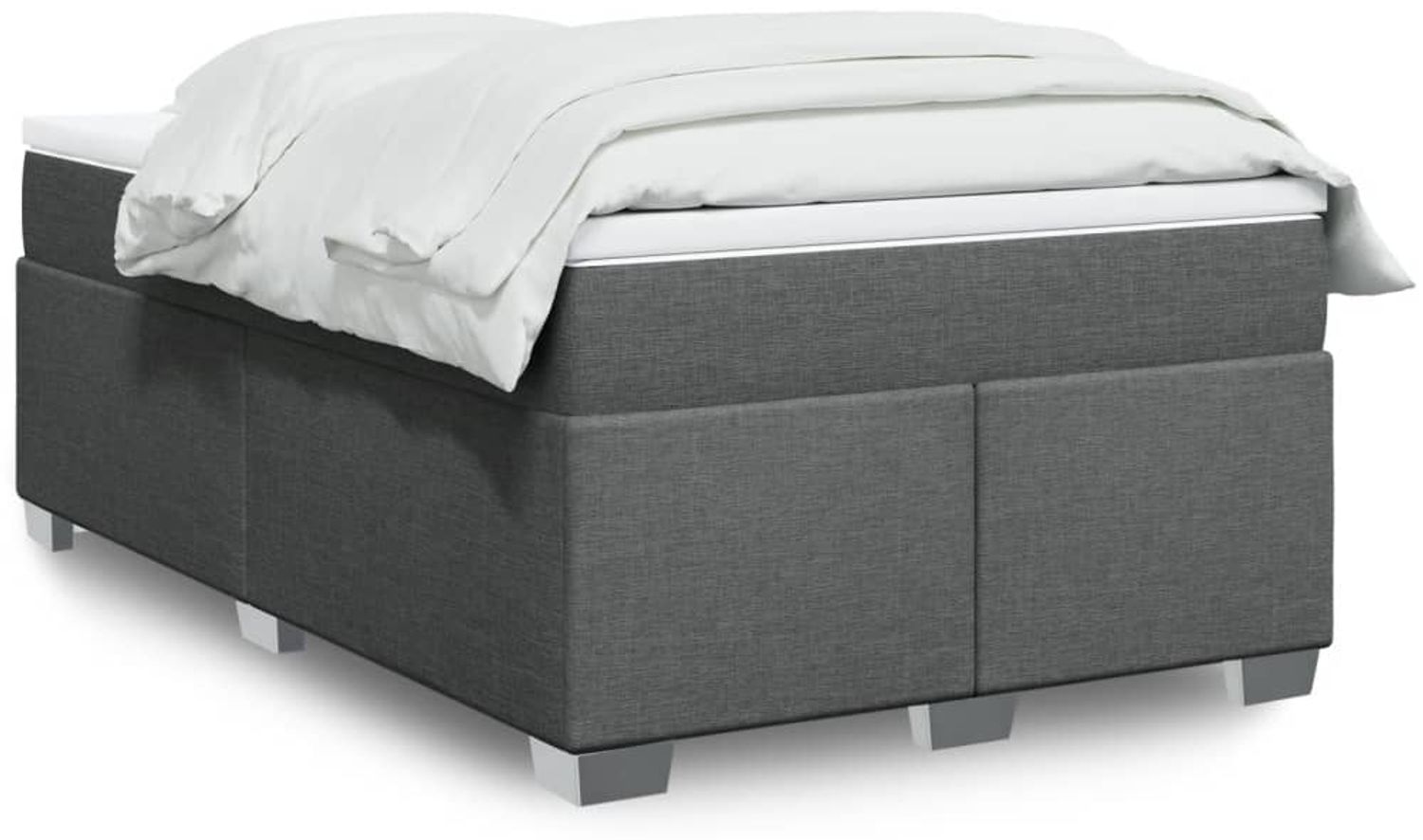 vidaXL Boxspringbett mit Matratze Dunkelgrau 120x200 cm Stoff 3285124 Bild 1