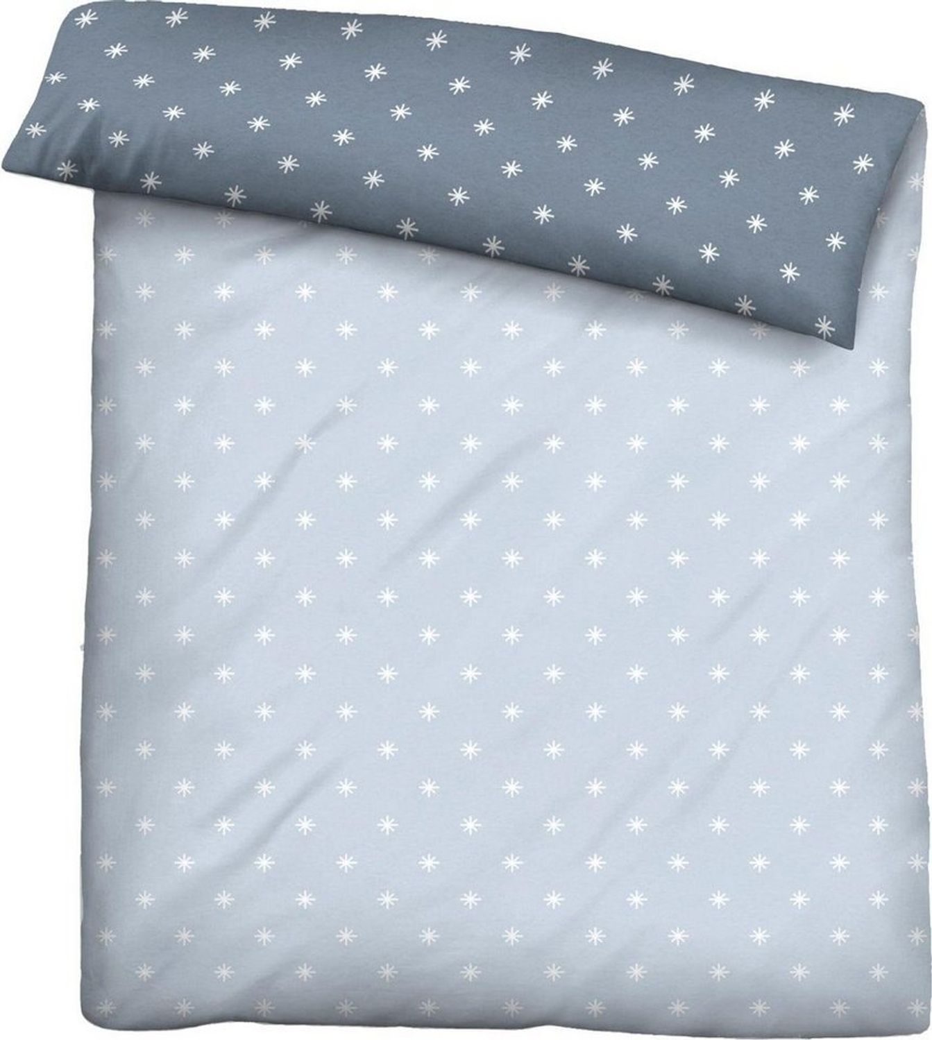 biberna Mako-Satin Bettbezug Mix & Match 0636046 STERNE 1x 200x200 cm, taupe, blau, 1x 155x220 cm Bild 1