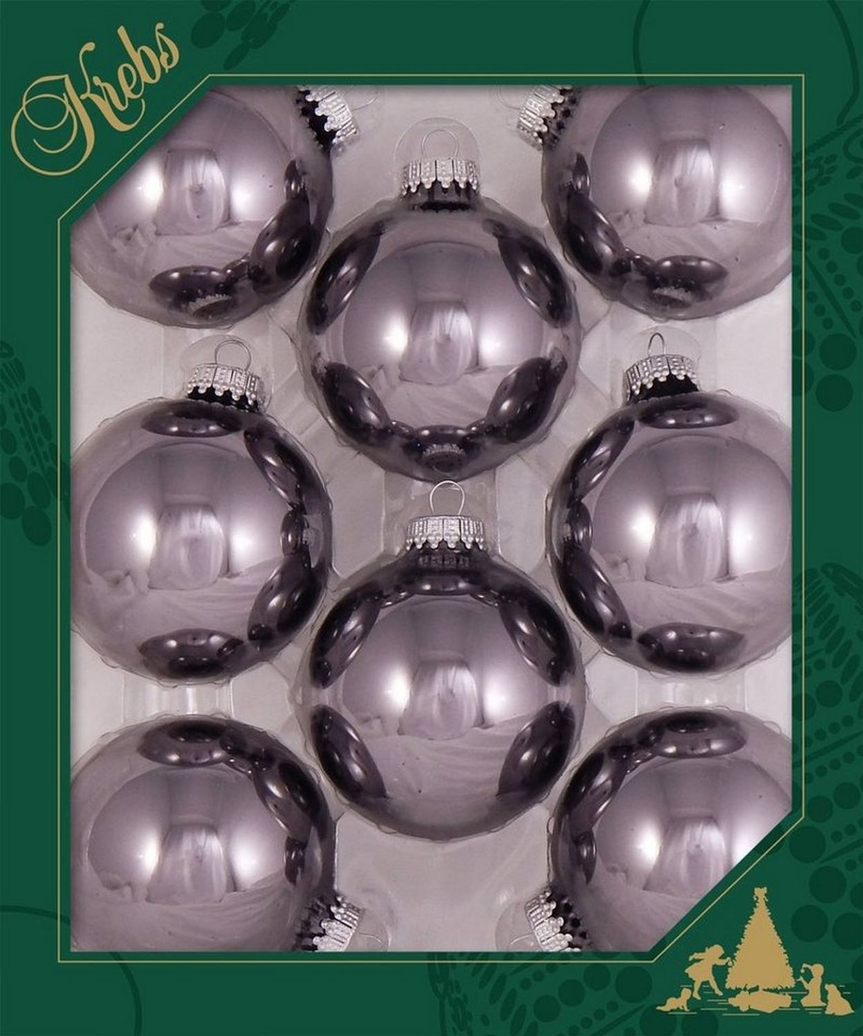 Krebs Glas Lauscha Weihnachtsbaumkugel CBK60005, Weihnachtsdeko, Christbaumschmuck, Christbaumkugeln Glas (8 St) Bild 1
