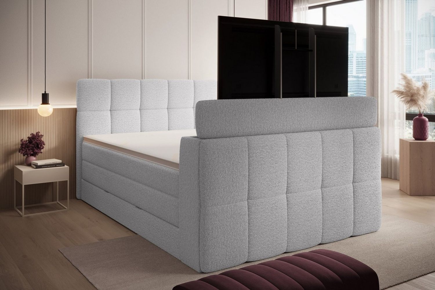 wonello Boxspringbett Madison 3 mit TV-Lift, mit Bettkasten, Taschenfederkern-Matratzen und wonello premium Topper Bild 1
