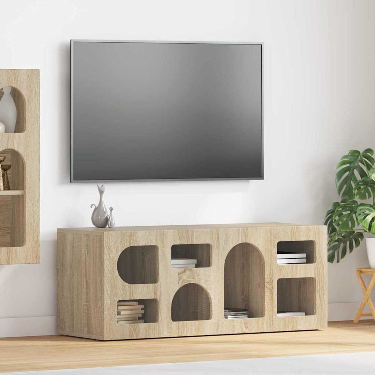 vidaXL TV-Schränk Sonoma-Eiche 100 x 35 x 40 cm Holzwerkstoff 891266 Bild 1