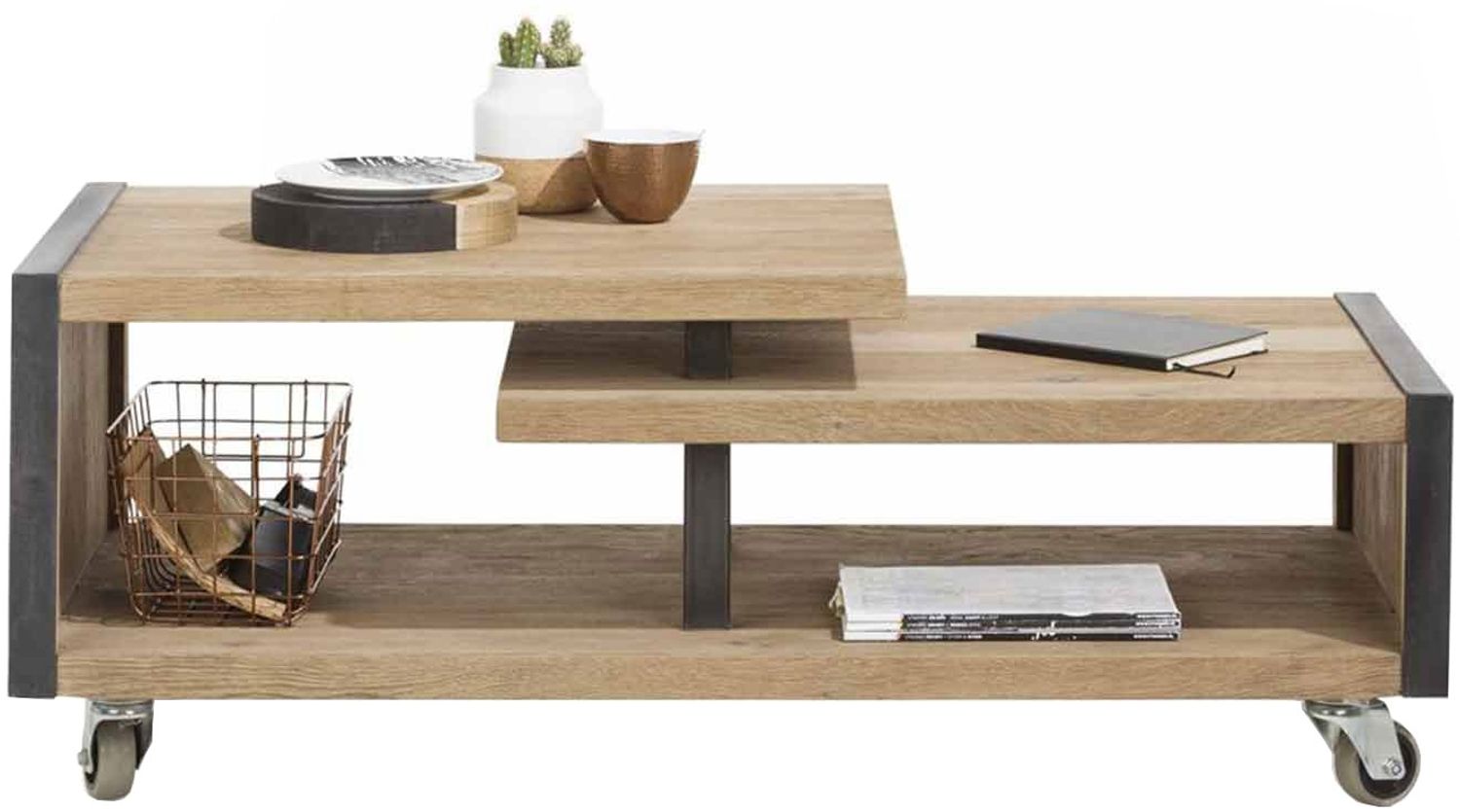 Couchtisch Metalo, Holzfarben, 120 x 45 x 60 cm Bild 1